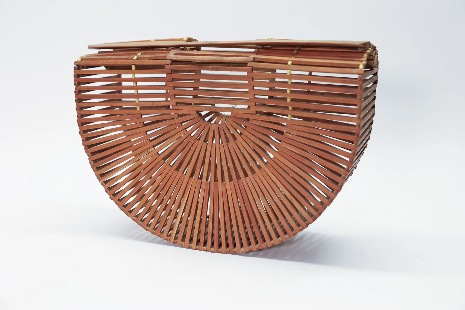 Half Moon Bamboo Basket Purse Vintage