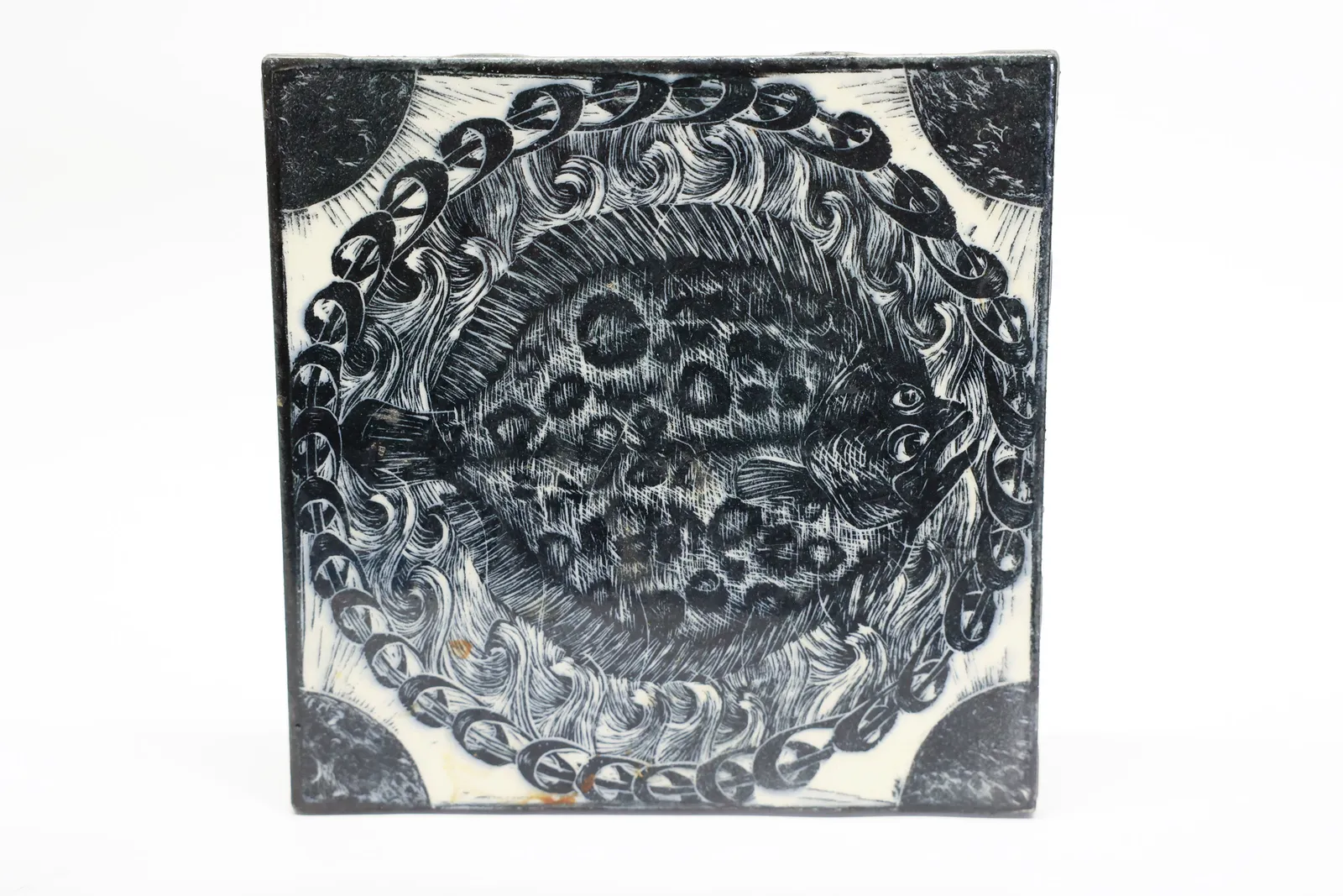 David Regan Woodcut Flounder Tile