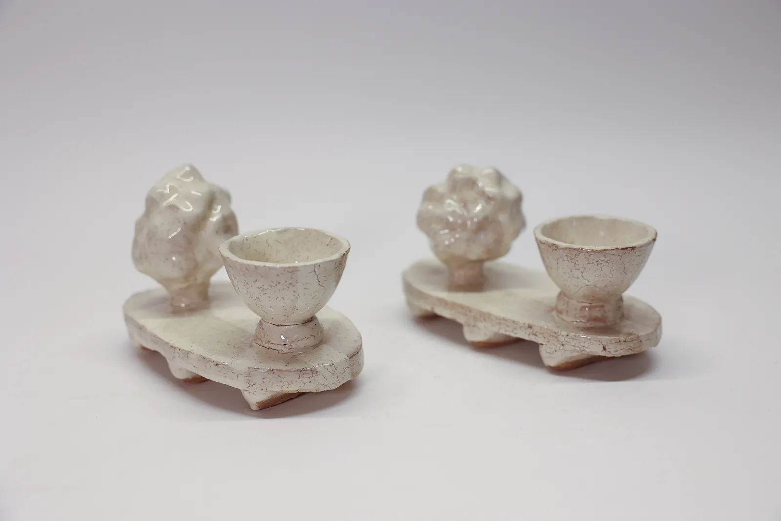 Pair of Studio Art Egg Cups or Perhaps Ink Wells