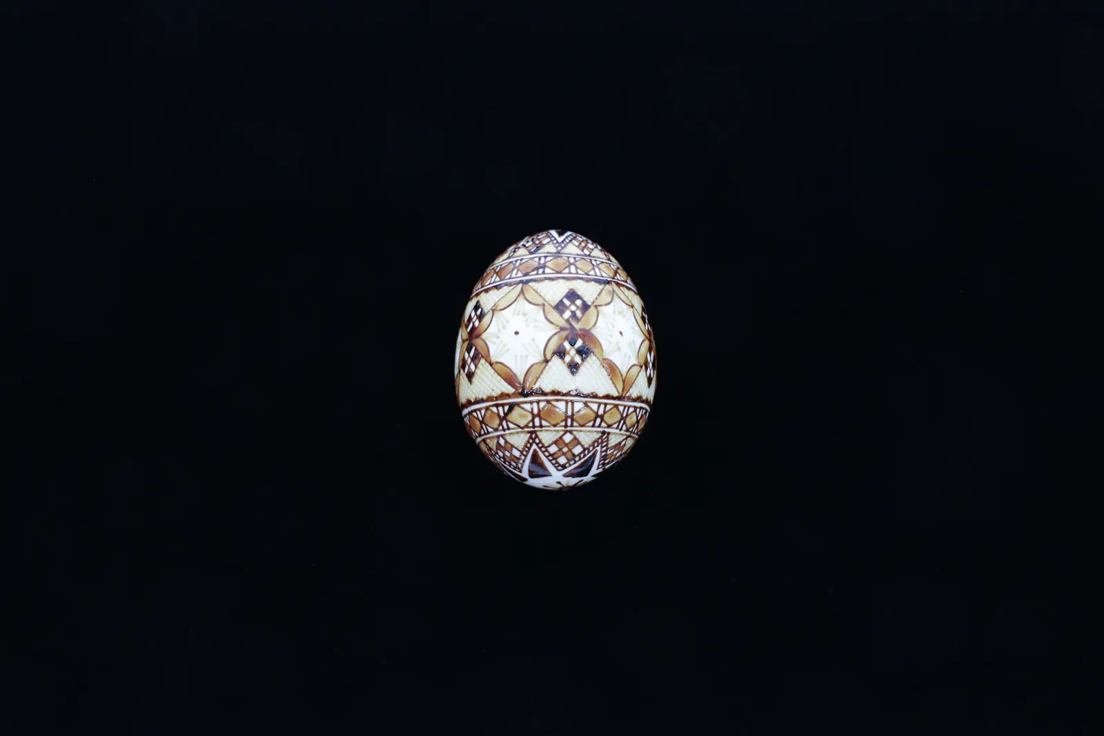 Hand-Etched Pysanky Style Egg, Star & Geometric