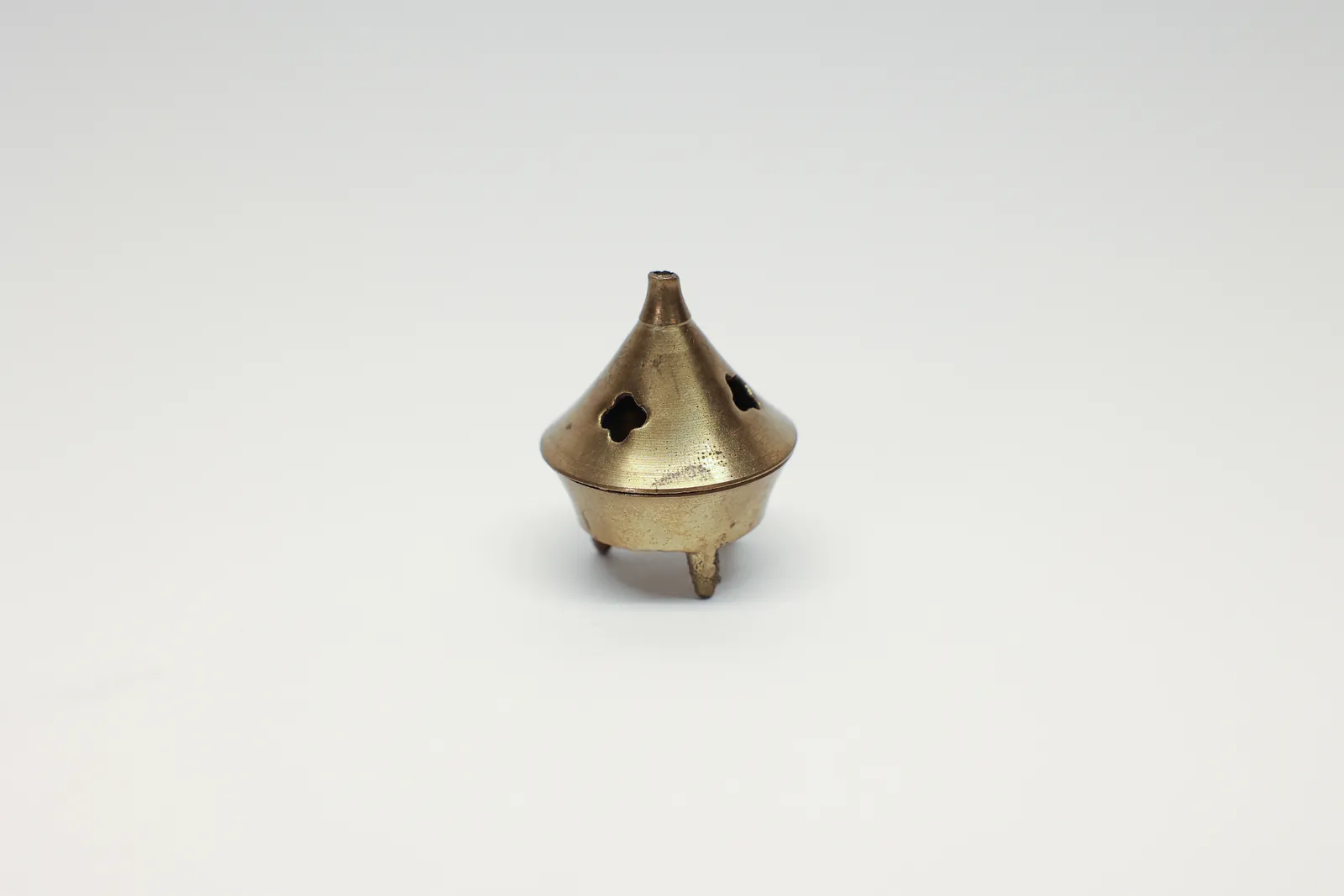 Brass Footed Incense Burner, Pierced Lid