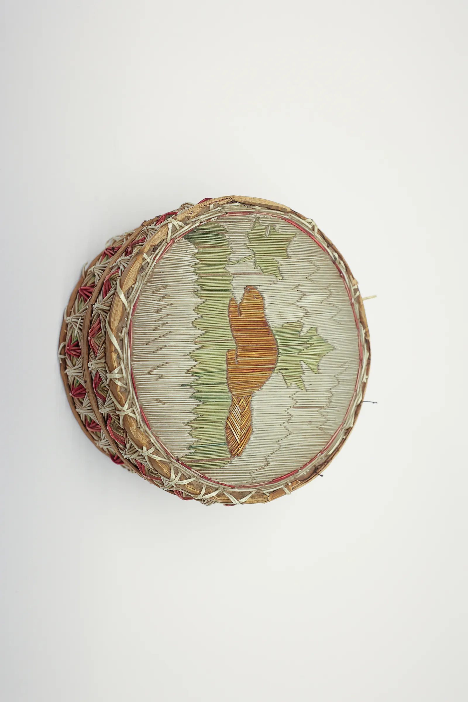 Native American Birch Bark Quillwork Basket Box