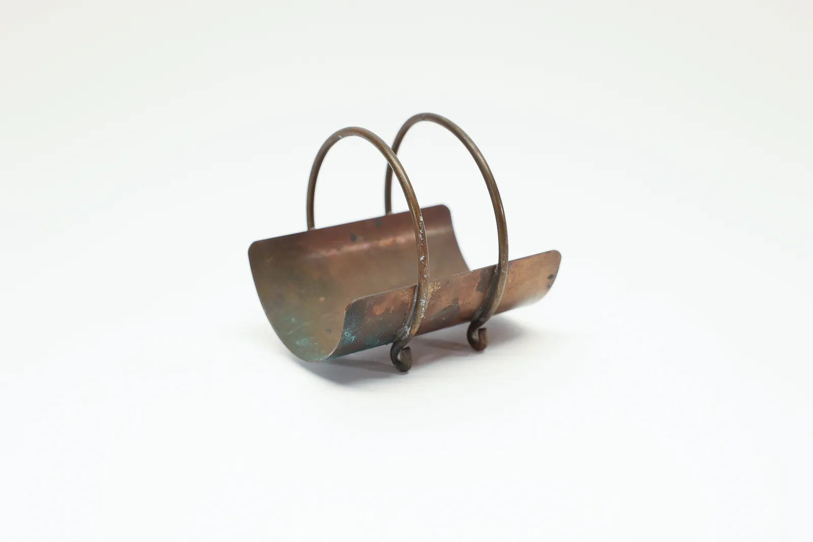 Mid Century Revere Inc Copper Miniature Log Basket
