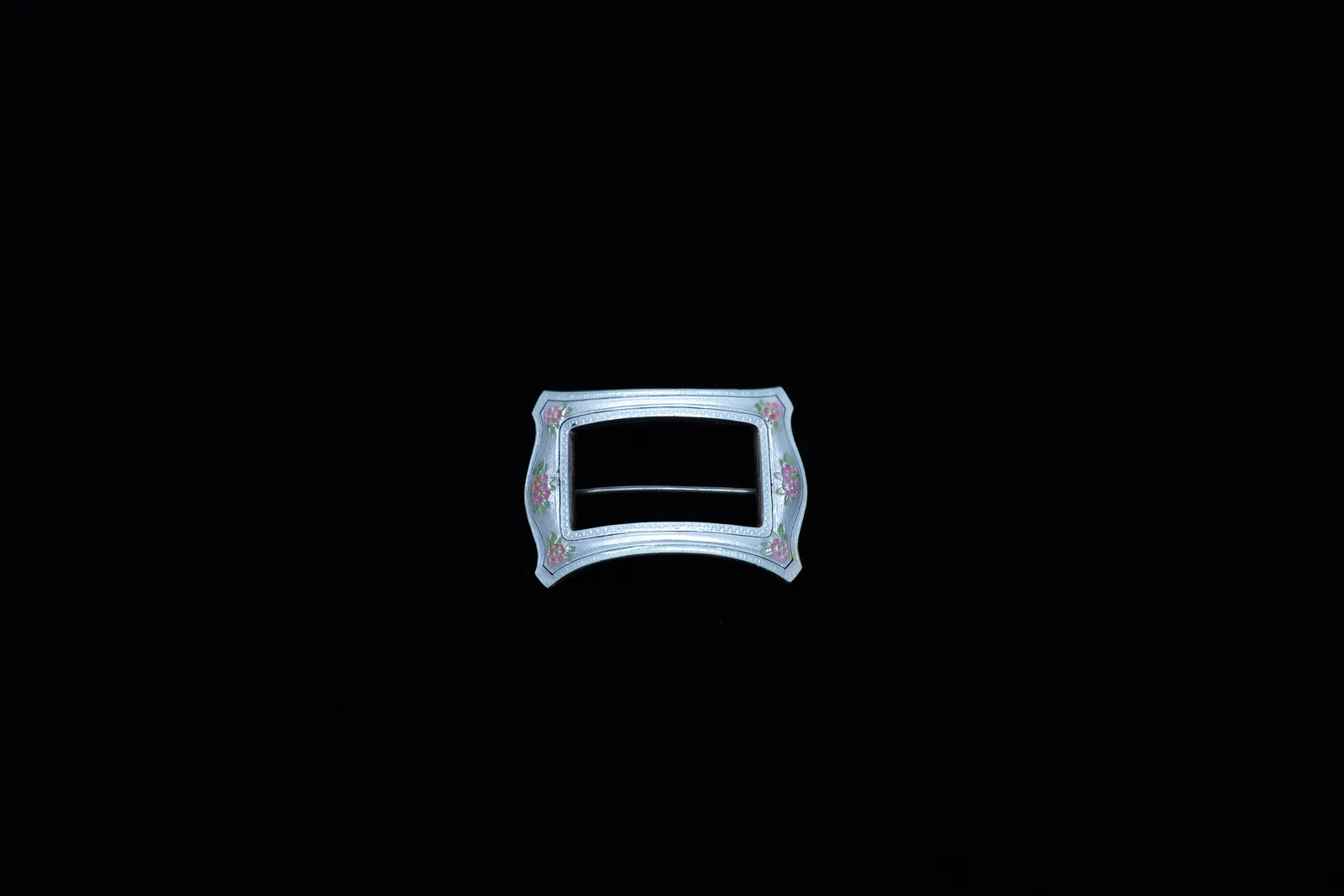 Sterling Silver Guilloché Enamel Sash Pin