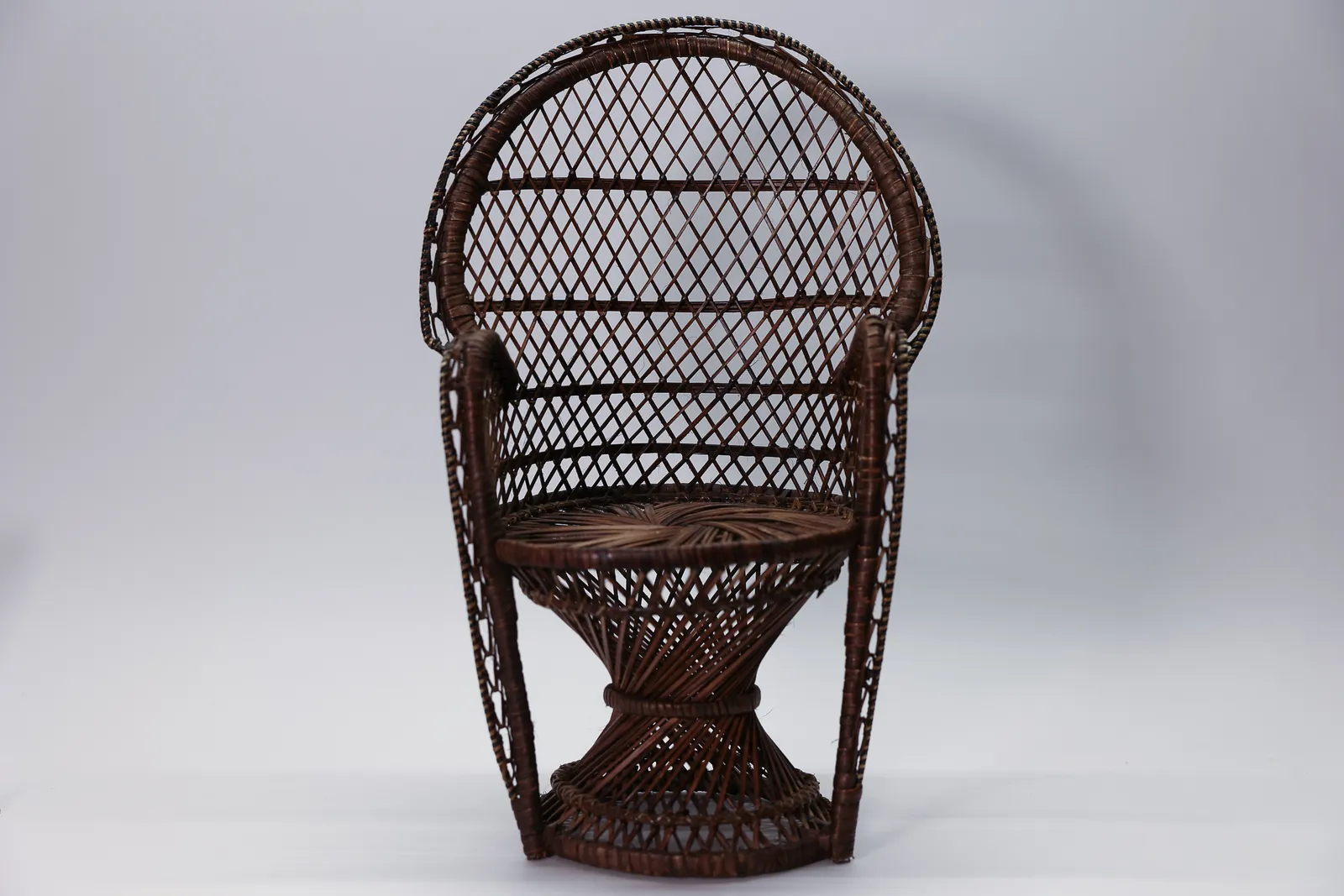 Vintage Miniature Wicker Peacock Chair