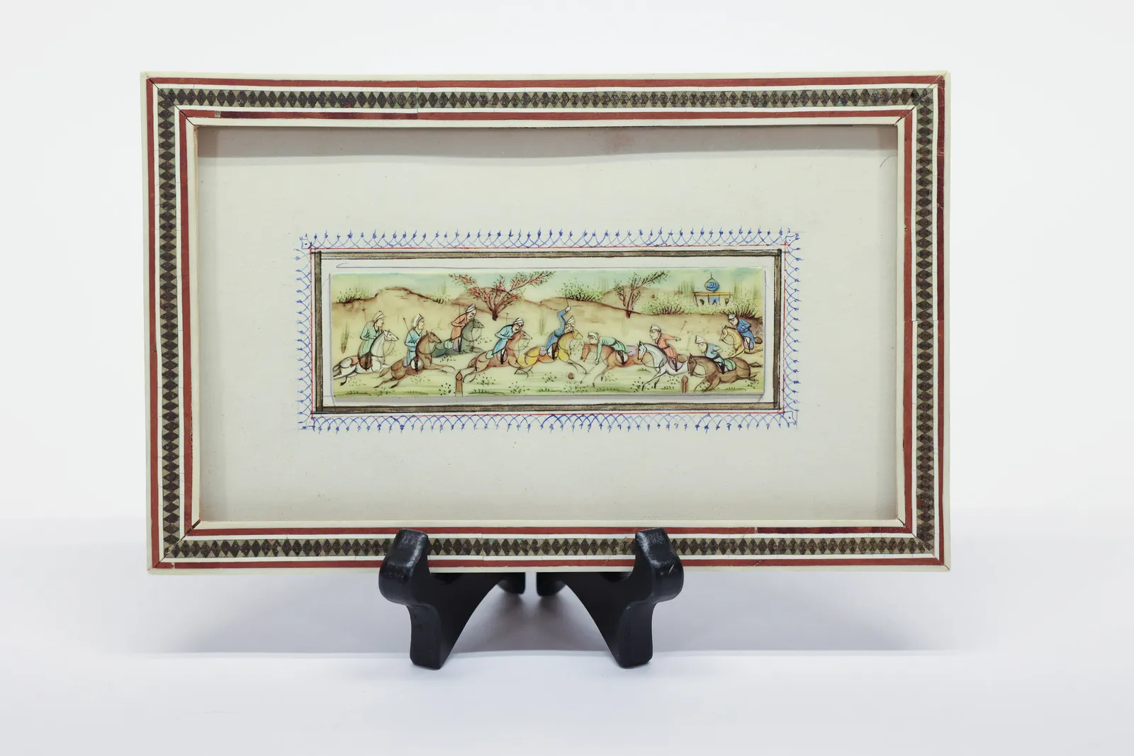 Persian/Mughal Style Miniature Painting, Polo/Hunt