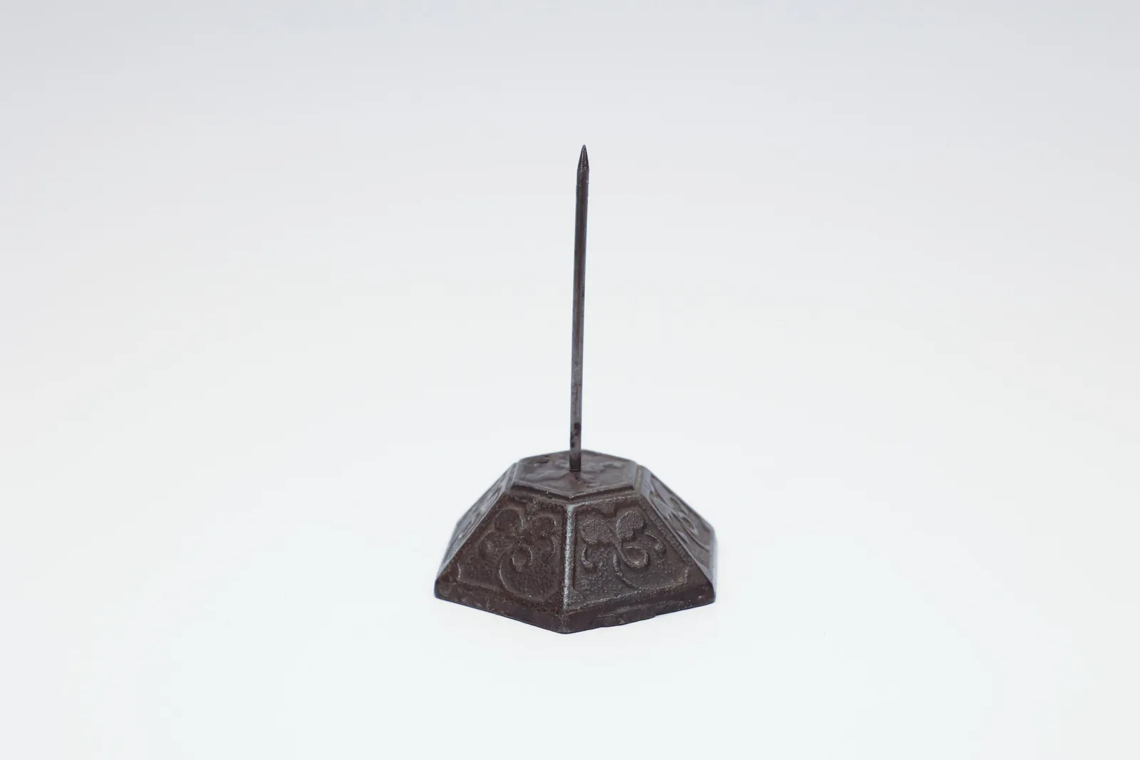 Antique Cast Iron Receipt Spike, Ornate Base