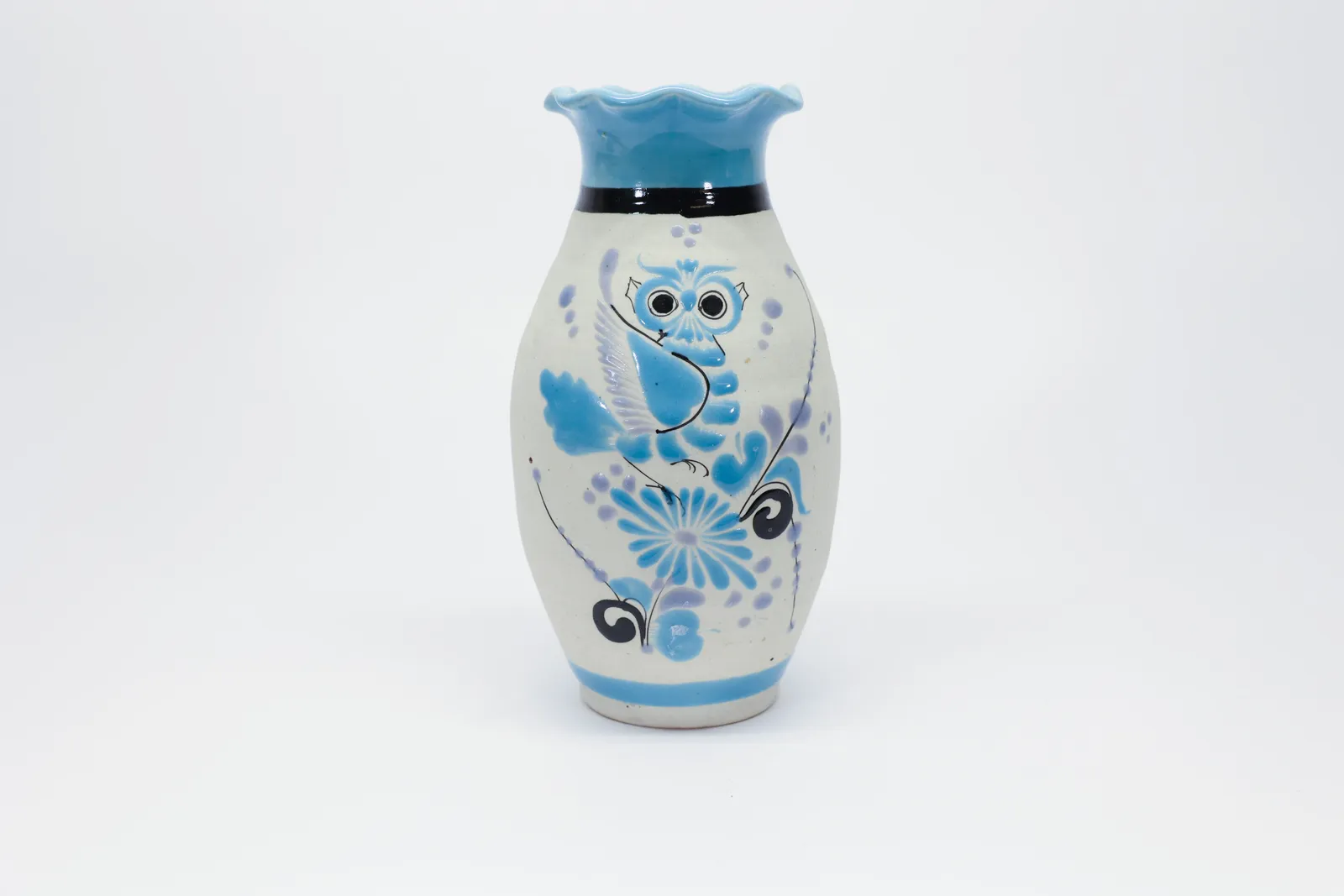 Tonalá Mexican Pottery Owl Vase, Vicman