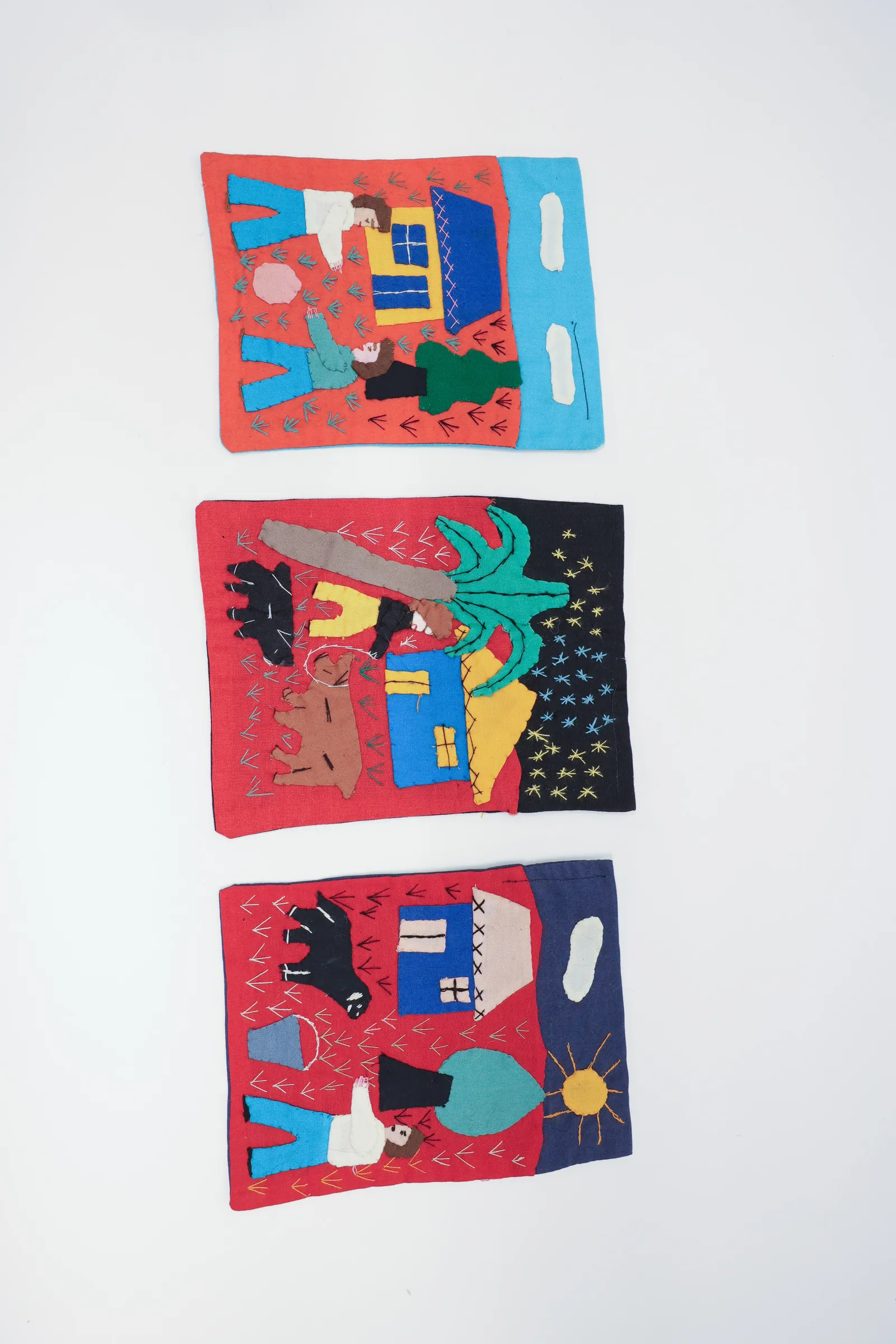 Set of 3 Colombian Appliqué Folk Textiles