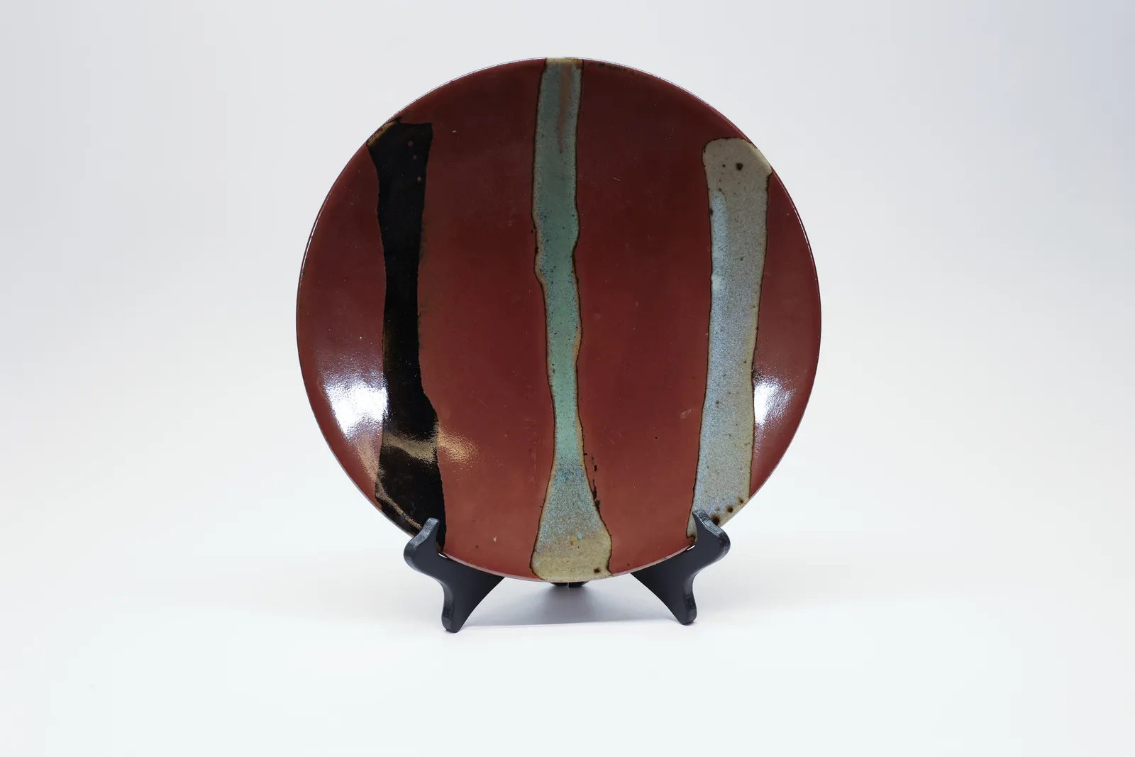 Studio Pottery Charger, Iron Red Glaze
