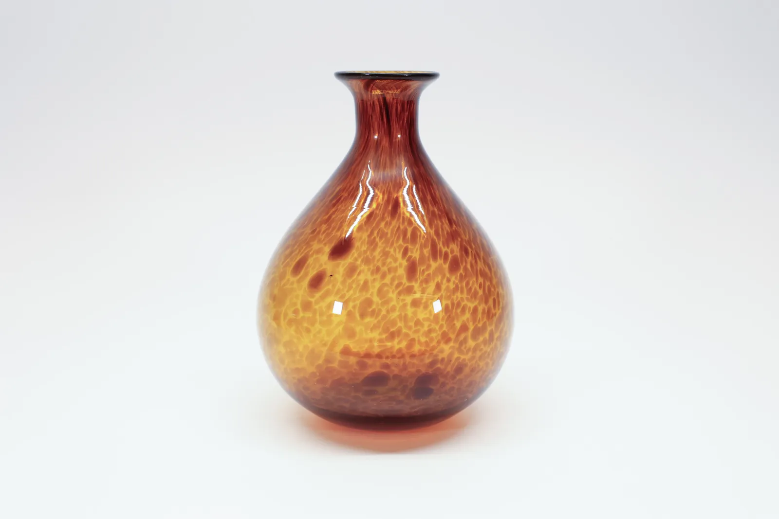 Art Glass Bottle Vase, Tortoiseshell Pattern