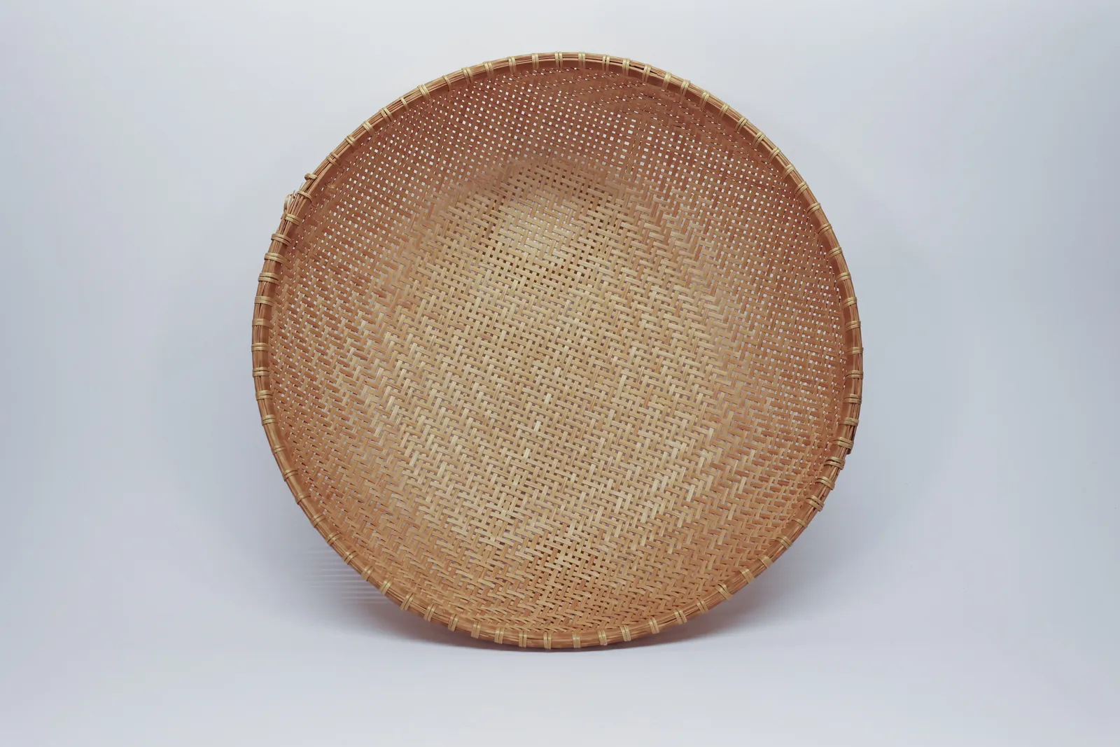 Large Woven Bamboo Winnowing Basket, 17"