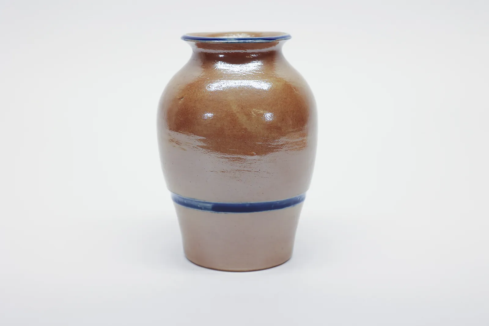 Antique American Stoneware Vase Salt Glaze, Cobalt