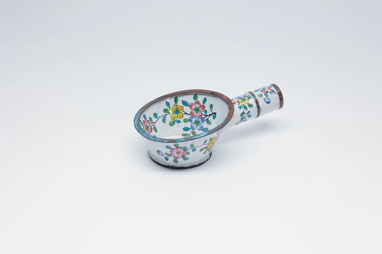 Vintage Chinese Enamel Silk Iron, Butterfly
