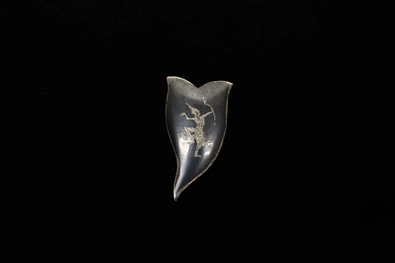 Siam Niello Sterling Silver Leaf/Flame Brooch