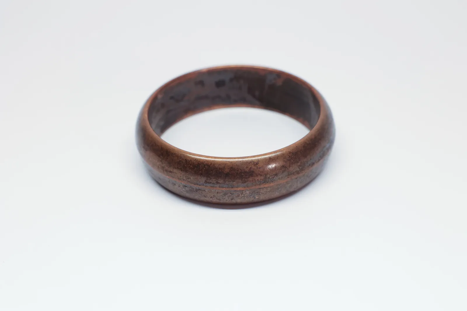 Wide Hollow Copper Tone Bangle Bracelet