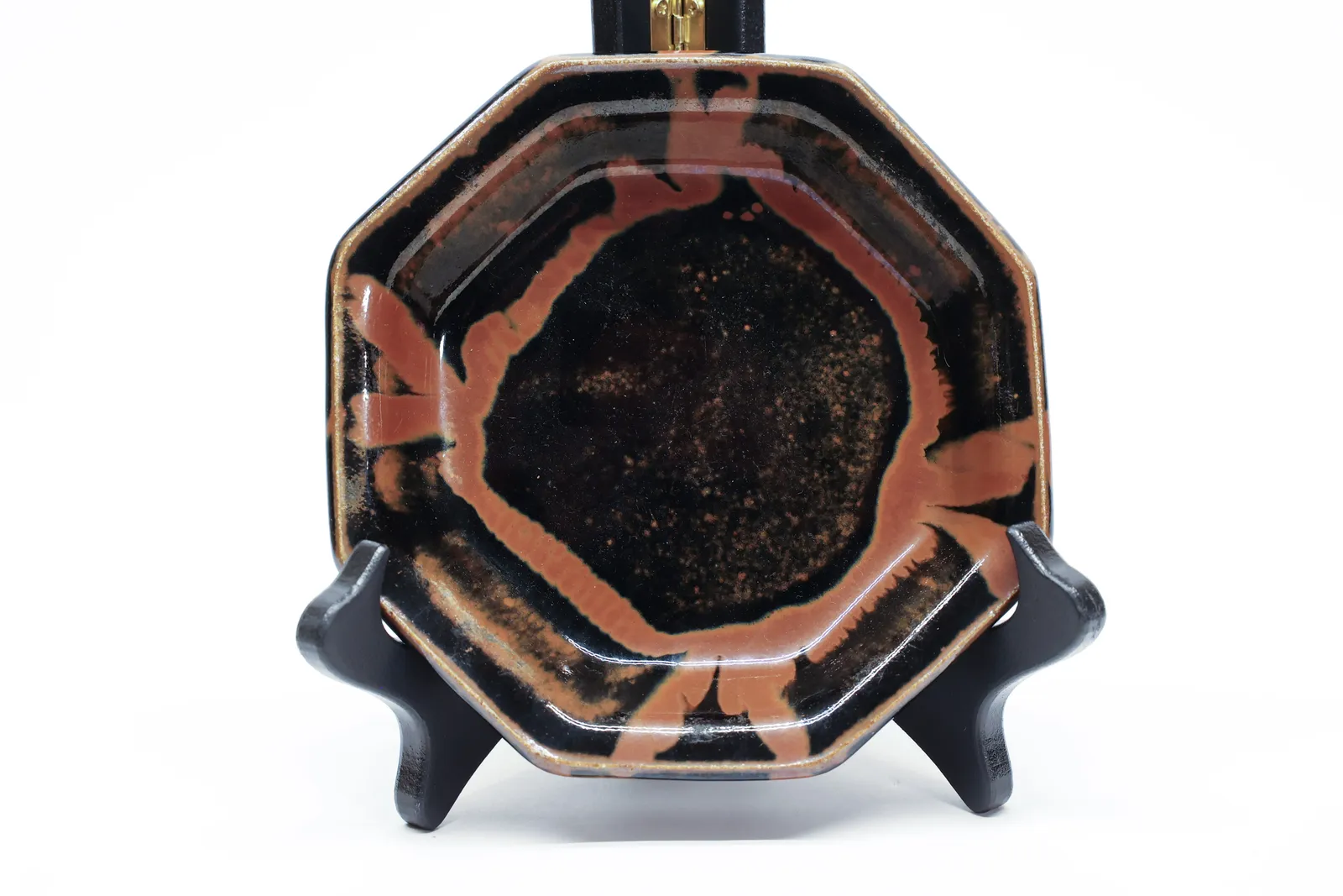 Studio Pottery Octagonal Dish, Drip Glaze