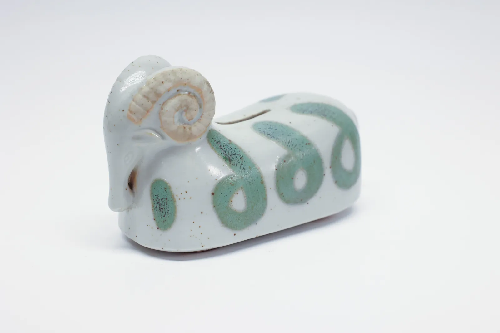 Takahashi Ceramic Ram Figural Coin Bank