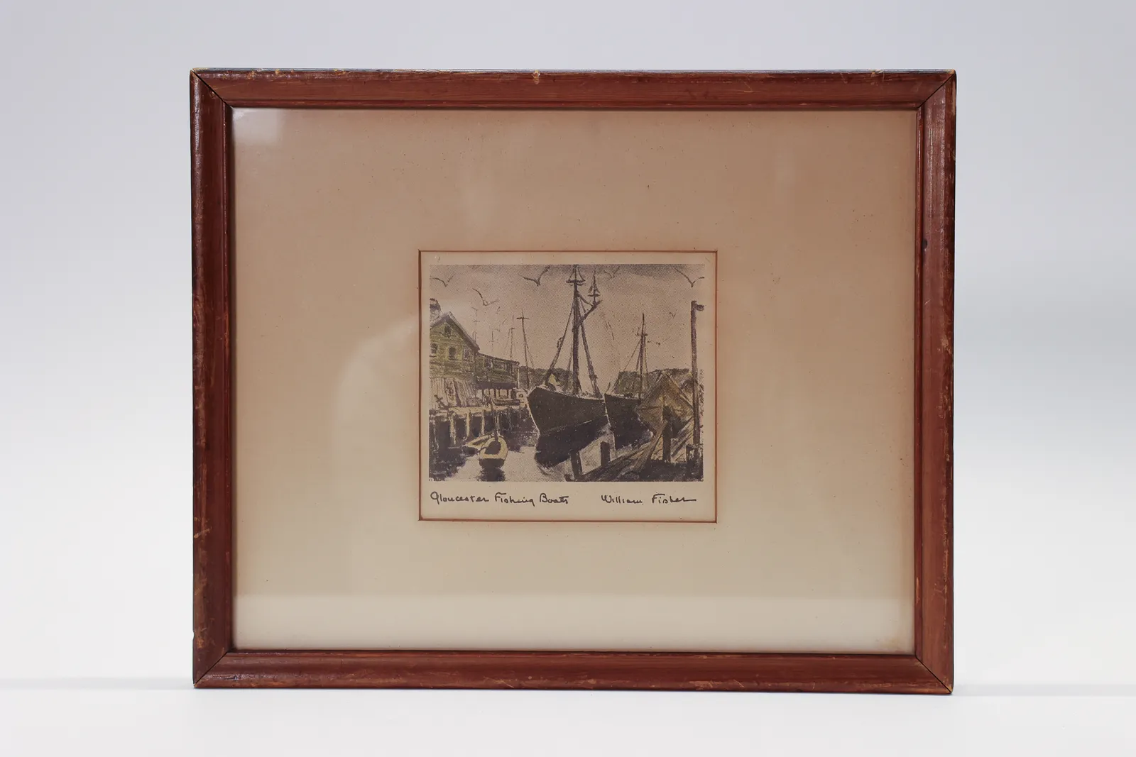 Wm. Fisher Gloucester Fishing Boats Print, Signed