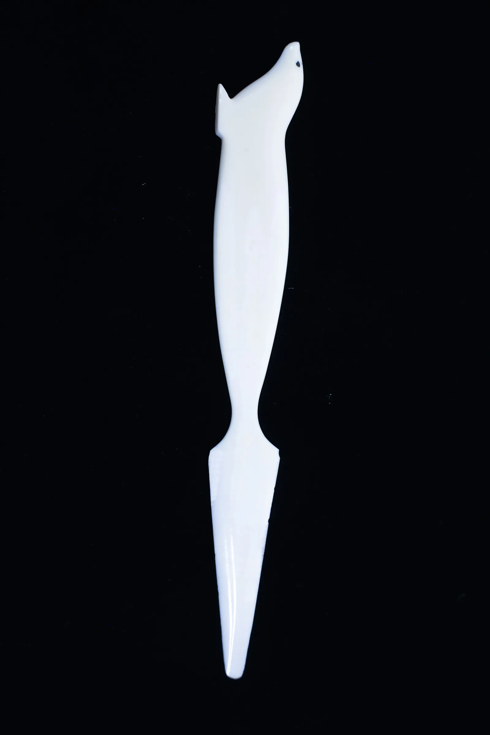 Carved Bone Letter Opener, Seal Head Handle