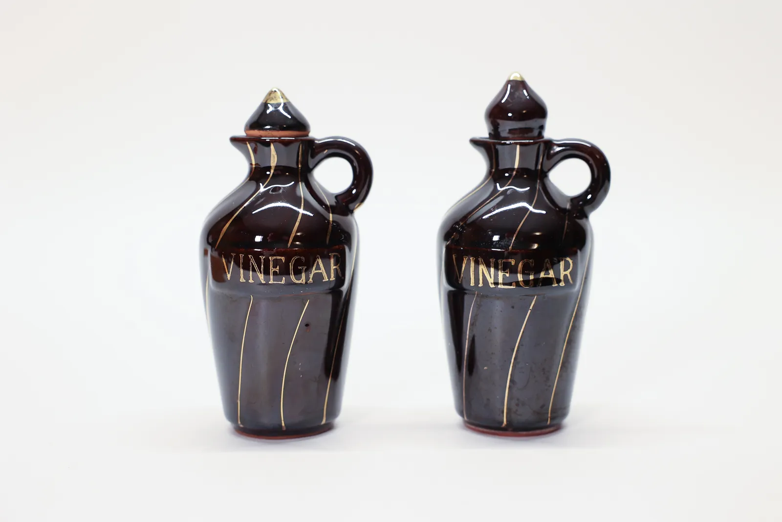 Mid Century Fred Roberts Co Vinegar Cruets Pair