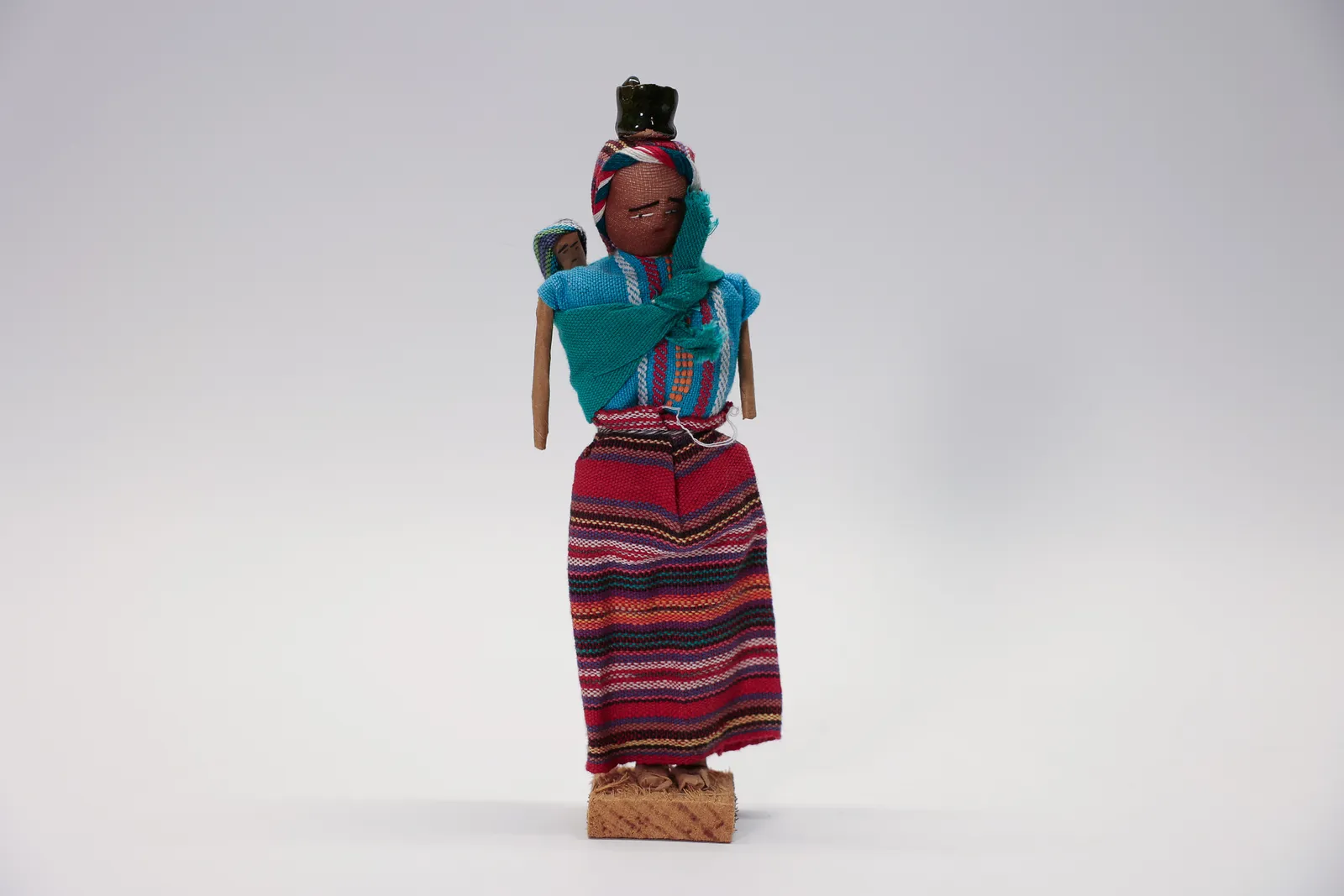 Large Worry Doll, Pot & Baby Folk Art