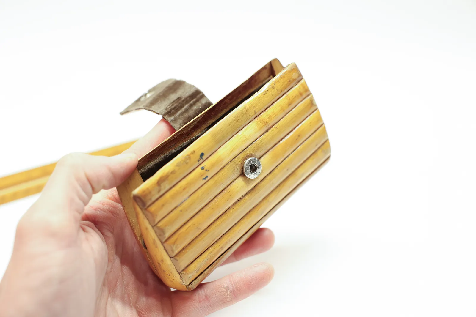 Wooden Handbag Clutch, Velvet Lined