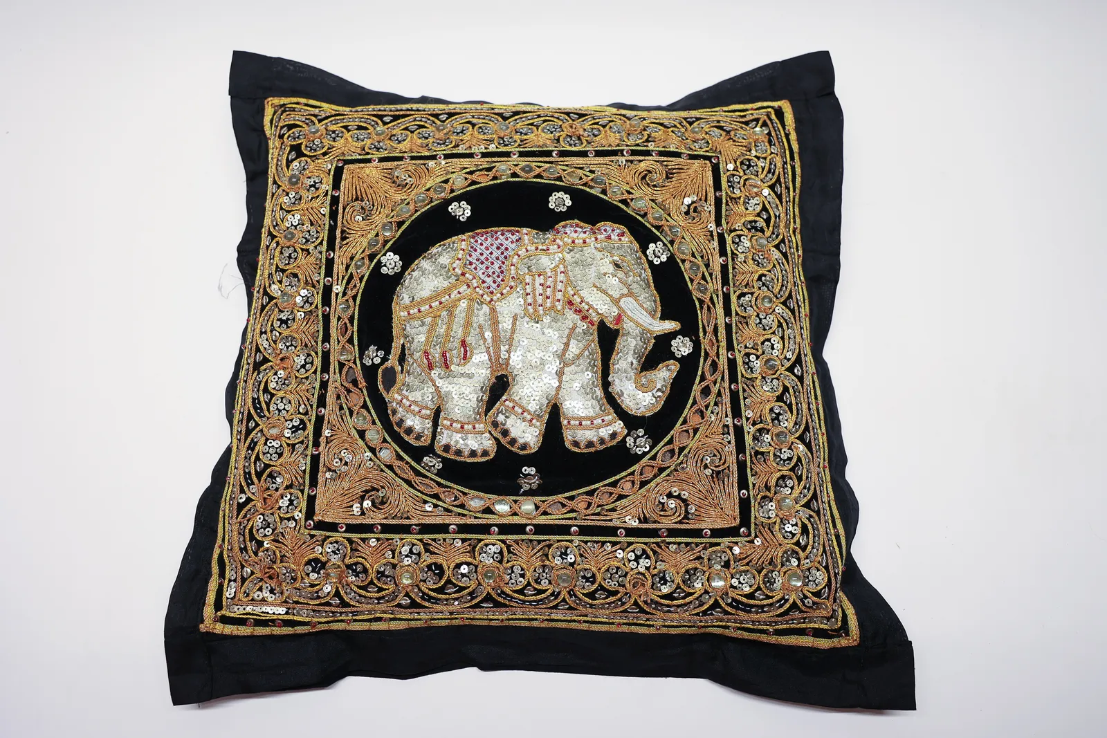 Burmese Kalaga Elephant Tapestry Pillow