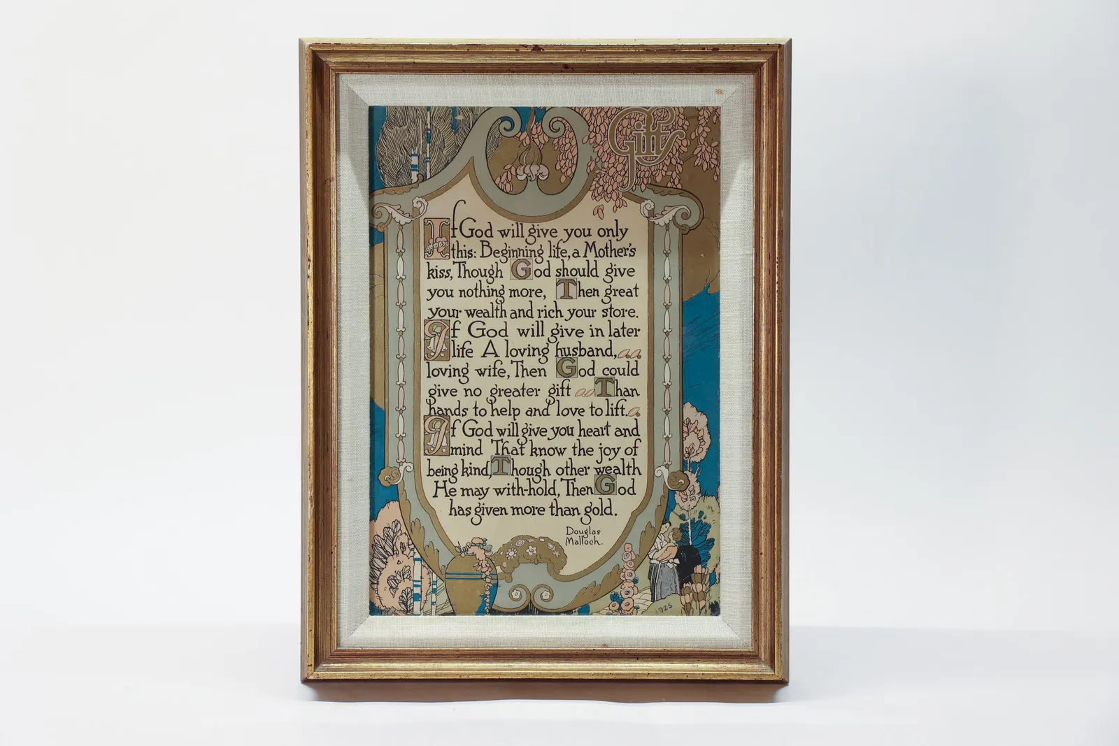 Douglas Malloch 'Gifts' Motto Print, 1923