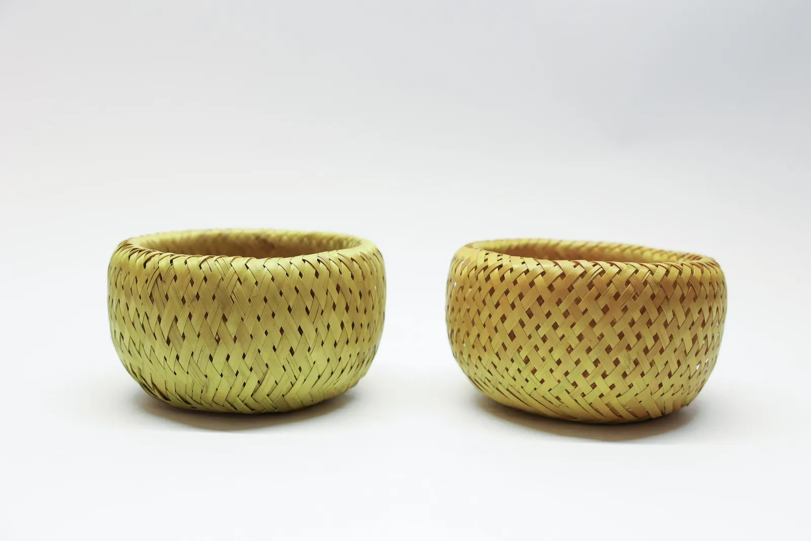 Crate & Barrel Bambu Woven Baskets, Pair