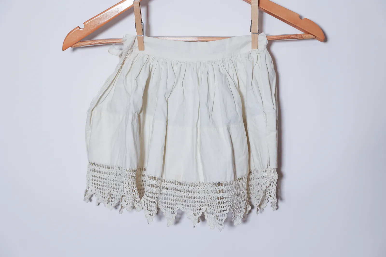 Antique Child's Cotton Petticoat Crochet Lace