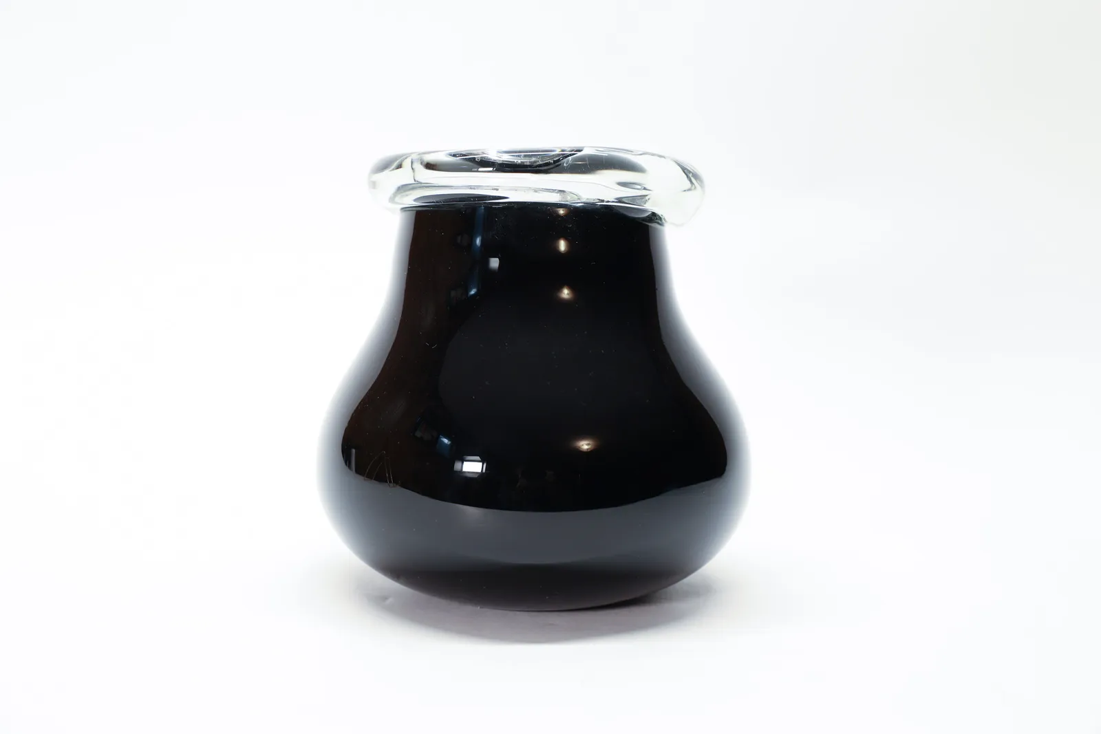 Painted Black Glass Vessel