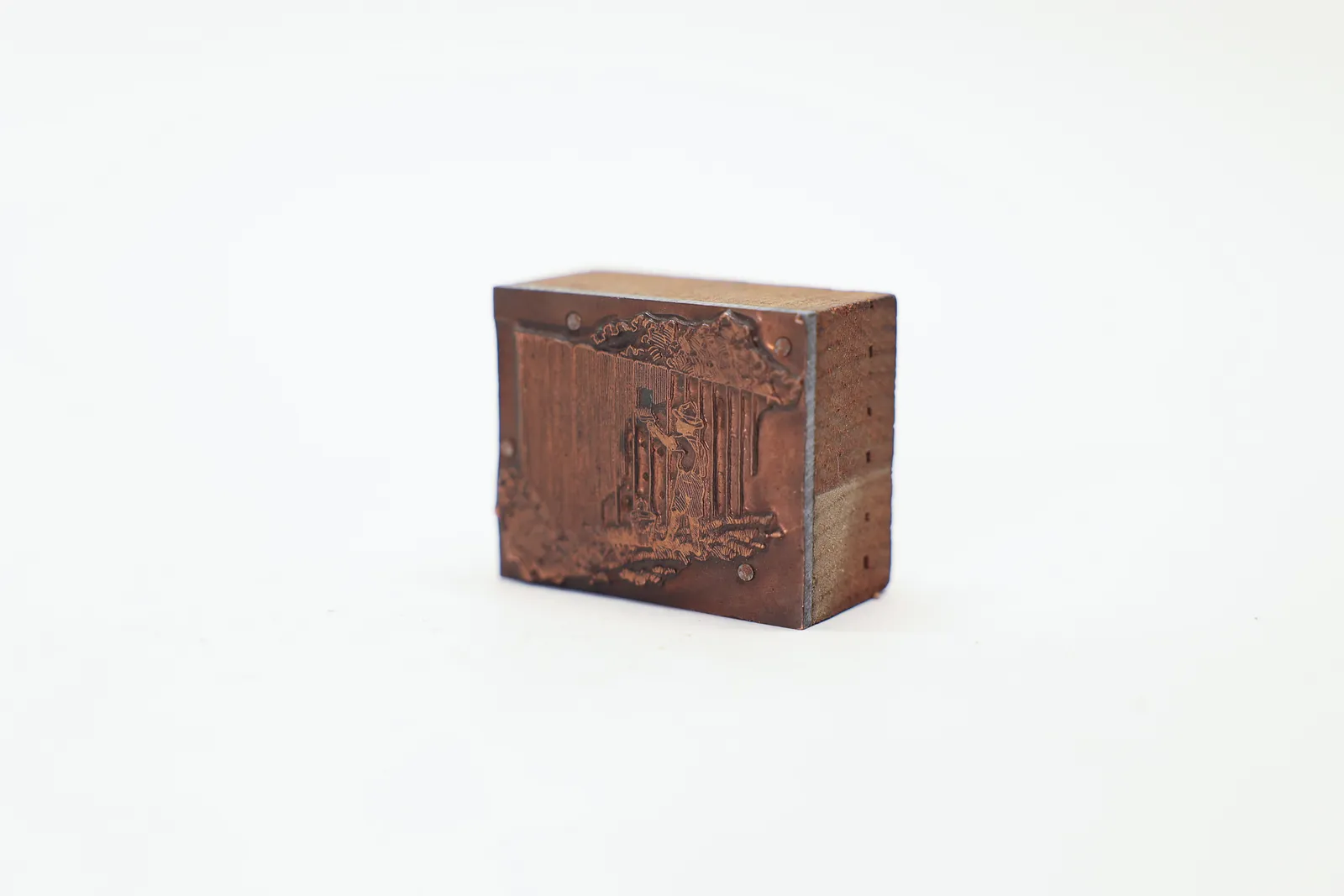Vintage Letterpress Printing Block Painting Fence