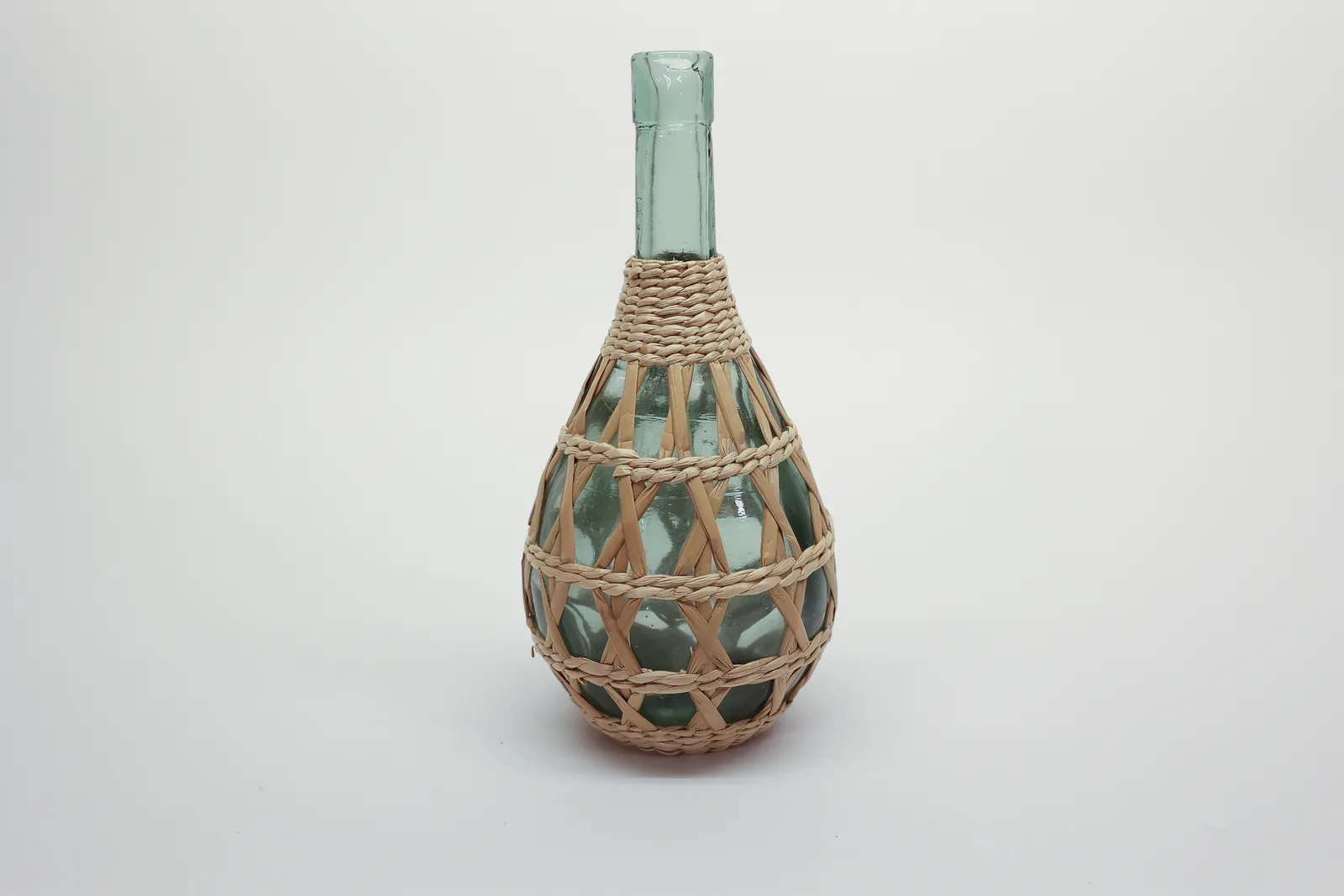 Wicker-Wrapped Demijohn Bottle Coastal Decor
