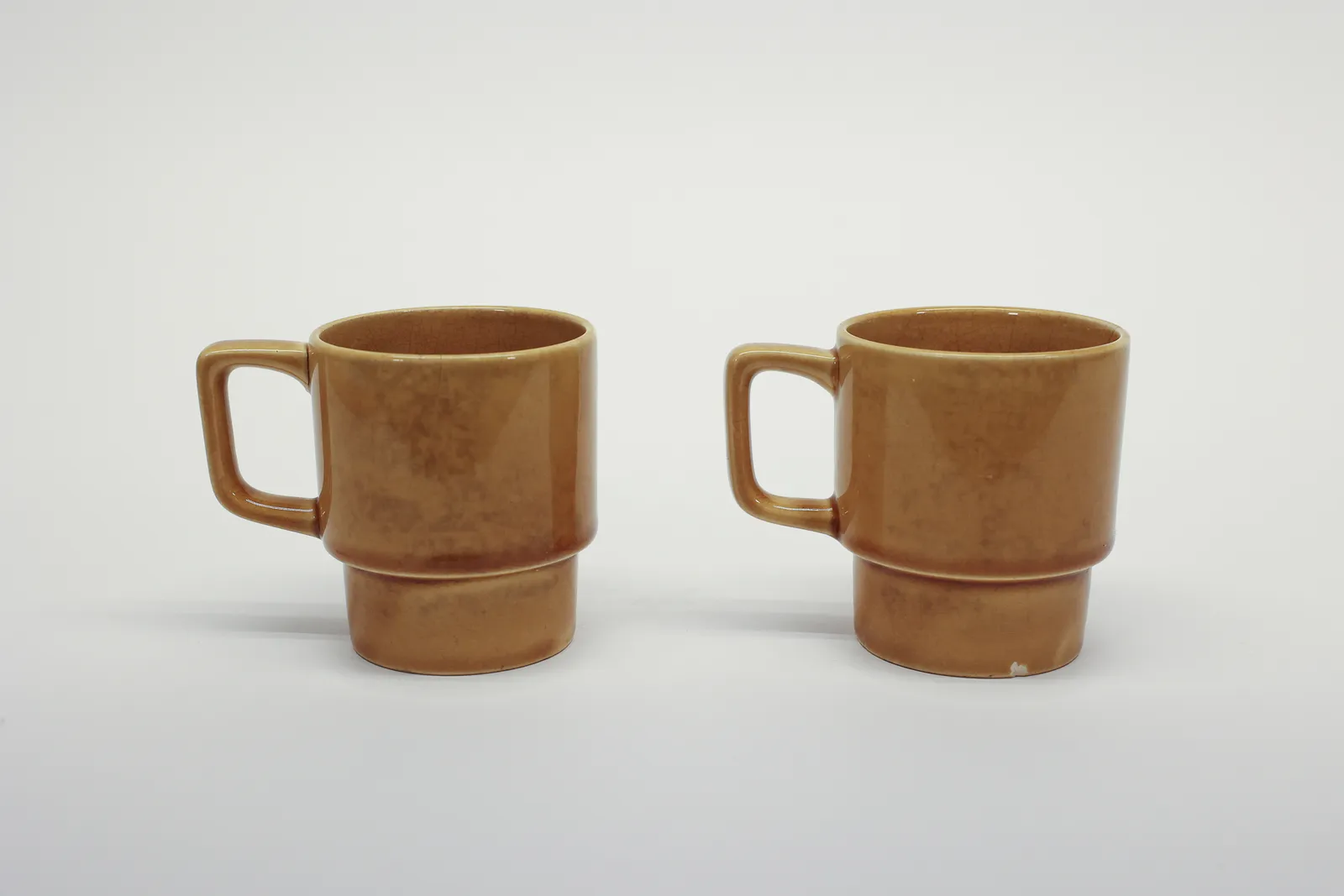 Japanese Tan Glazed Cafe Mug Set