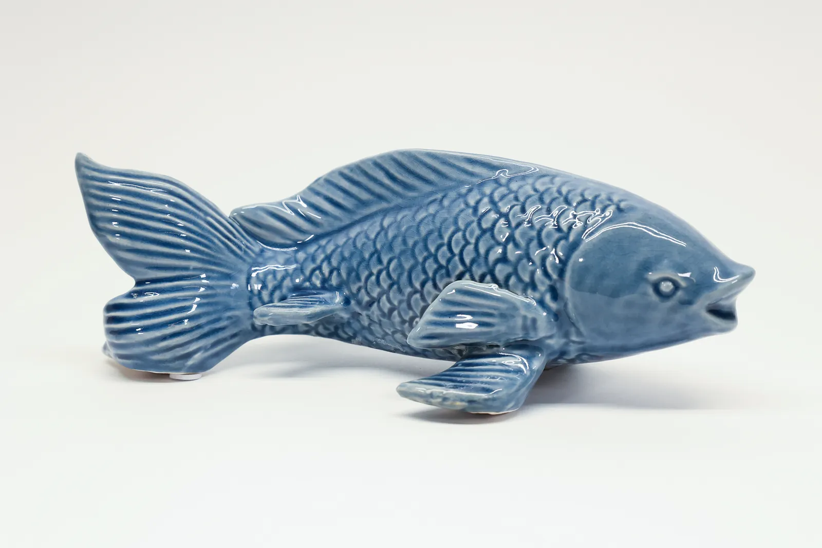 Porcelain Koi Fish Figurine Statue, China/Japan