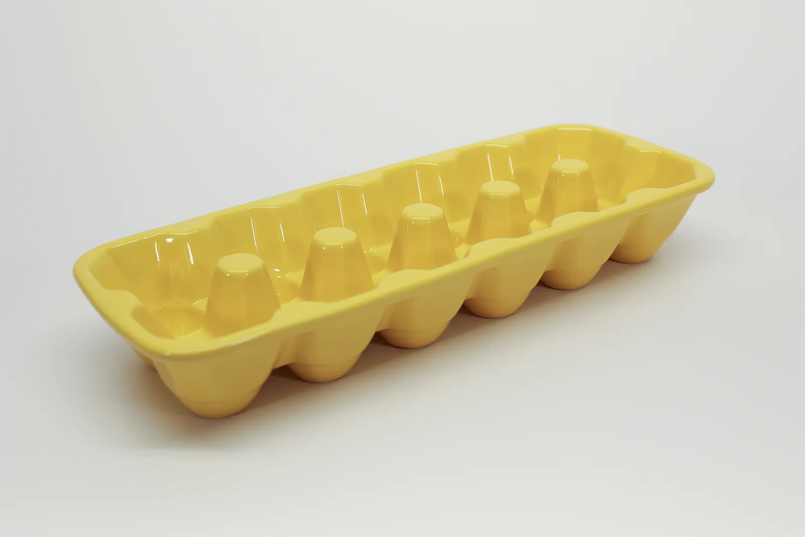 Yellow Ceramic Egg Tray, Farmhouse Crate