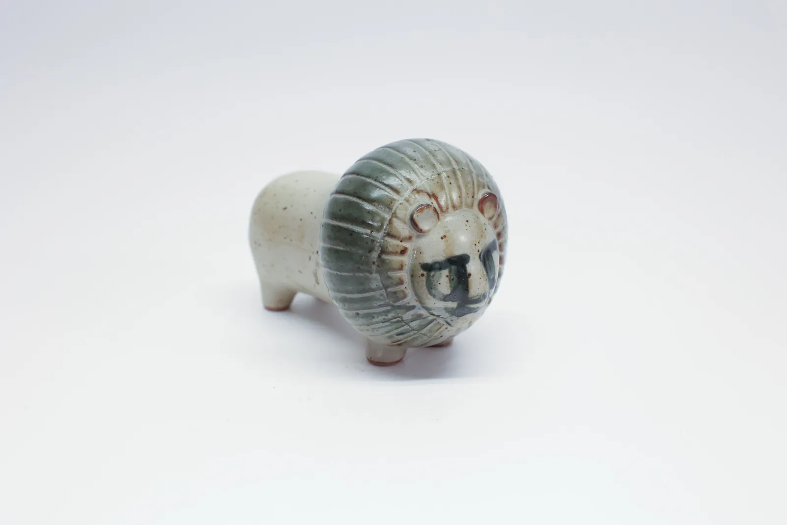 Mid Century Scandinavian Ceramic Lion Figure Japan