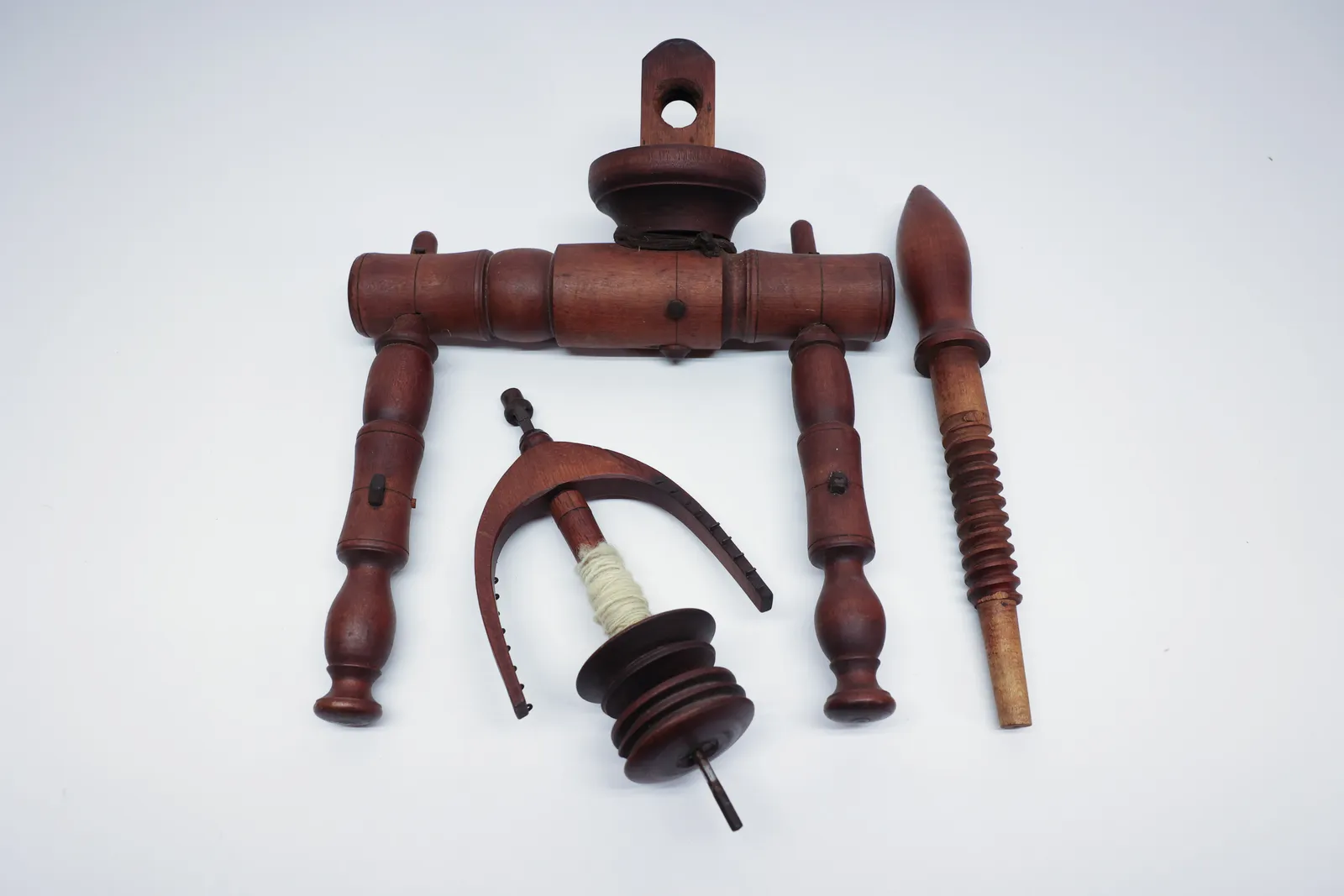 Antique Spinning Wheel Flyer & Bobbin Parts
