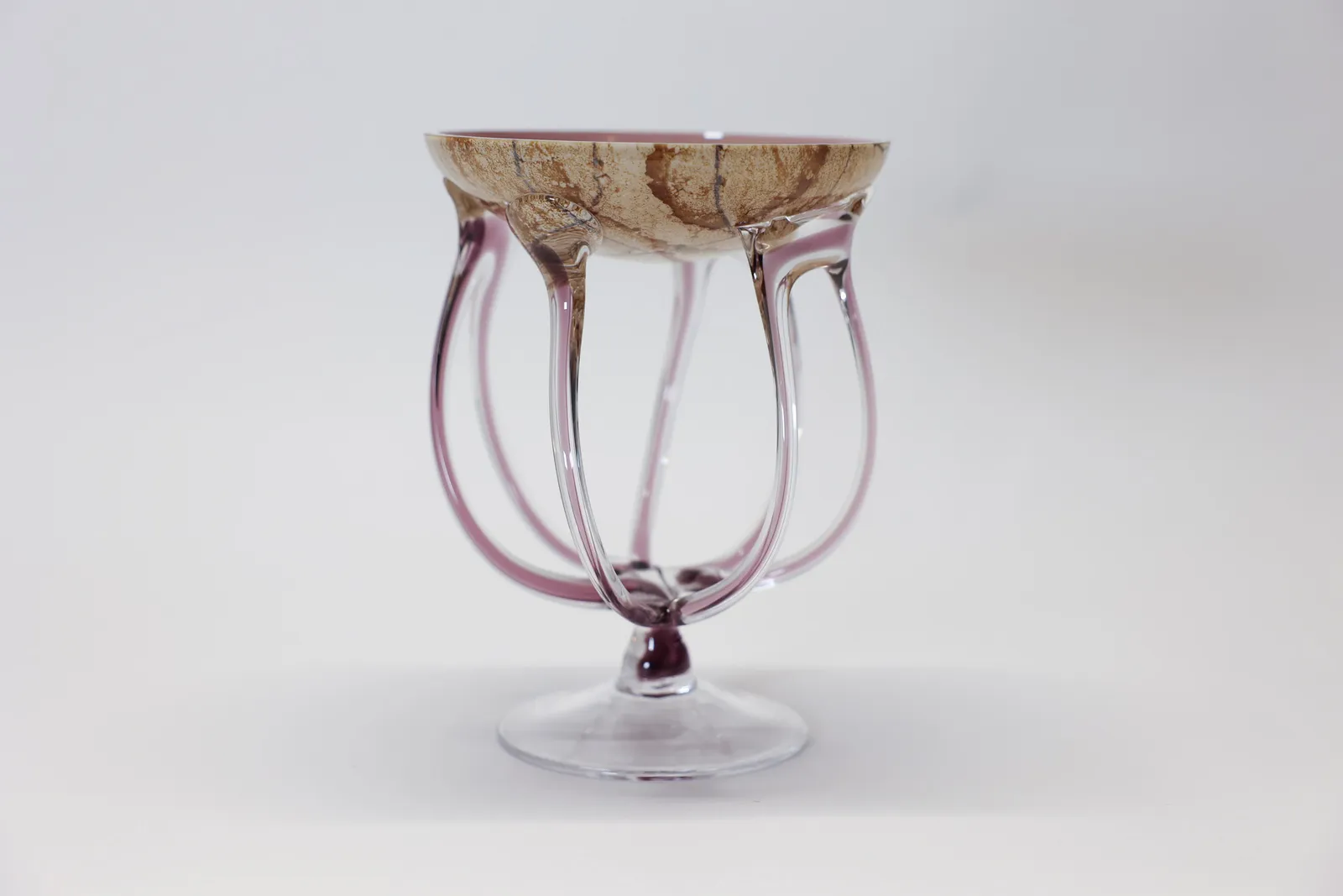 Krosno Art Glass Jellyfish Compote Poland
