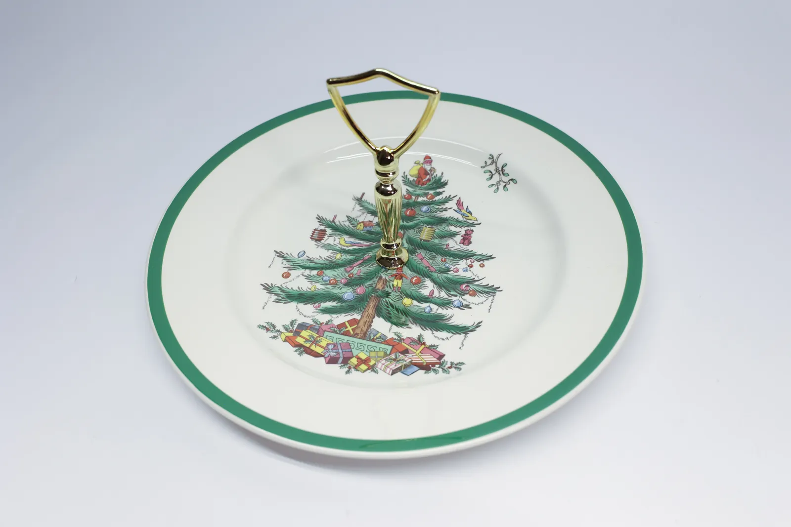 Spode Christmas Tree Handled Cookie Plate