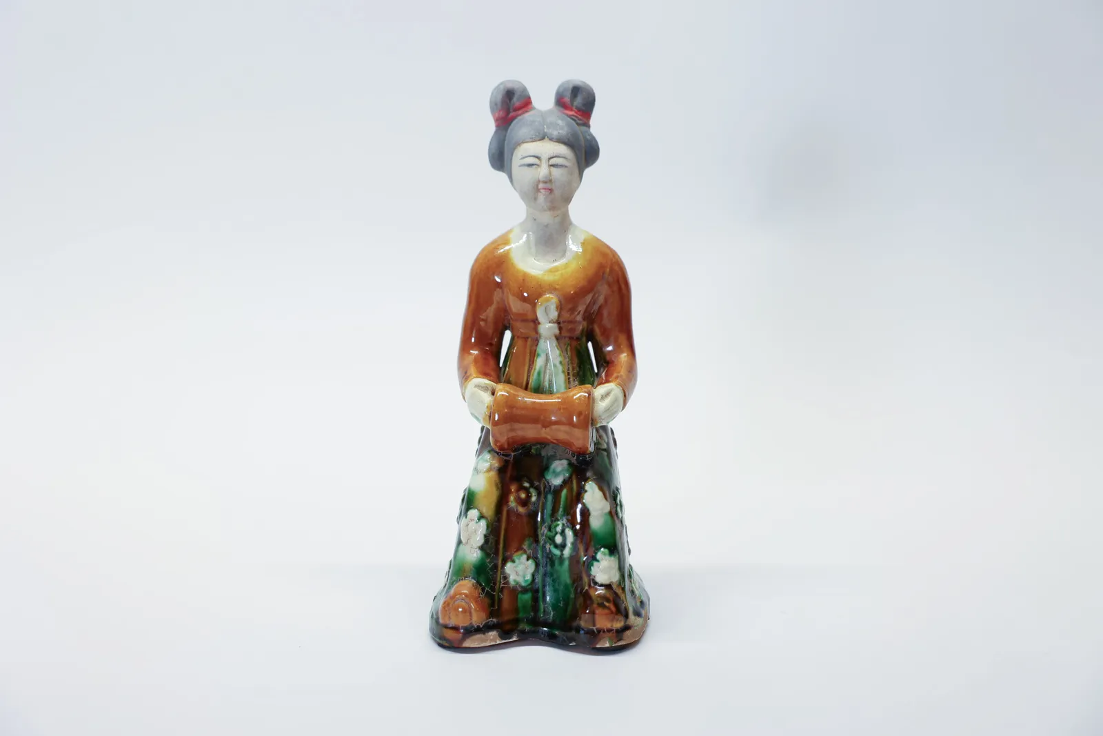 Vintage Chinese Tang-style Sancai Court Figure