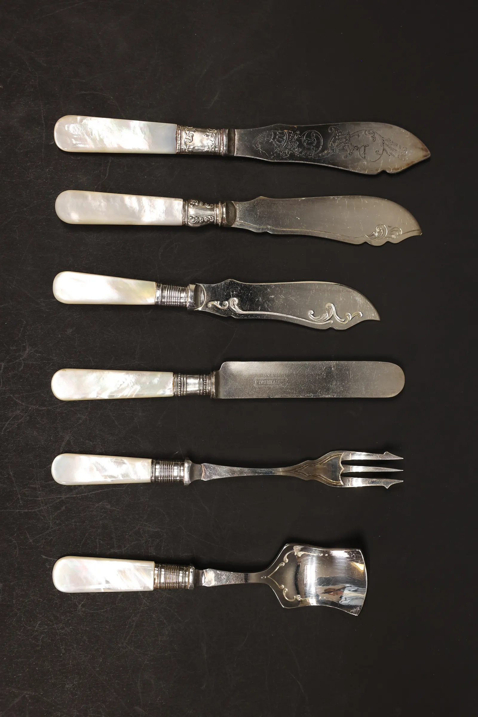 Mixed Mother-of-Pearl Handle Flatware, Set of 6