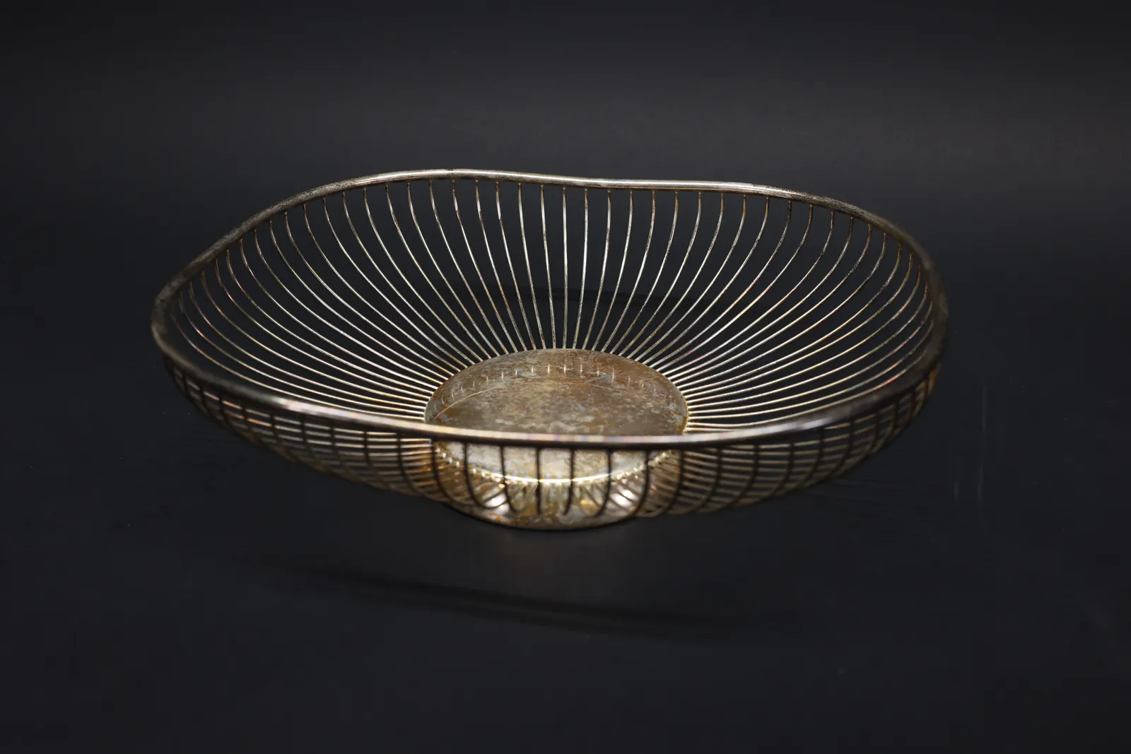 Mid-Century Silver-Plate Wire Bread Basket