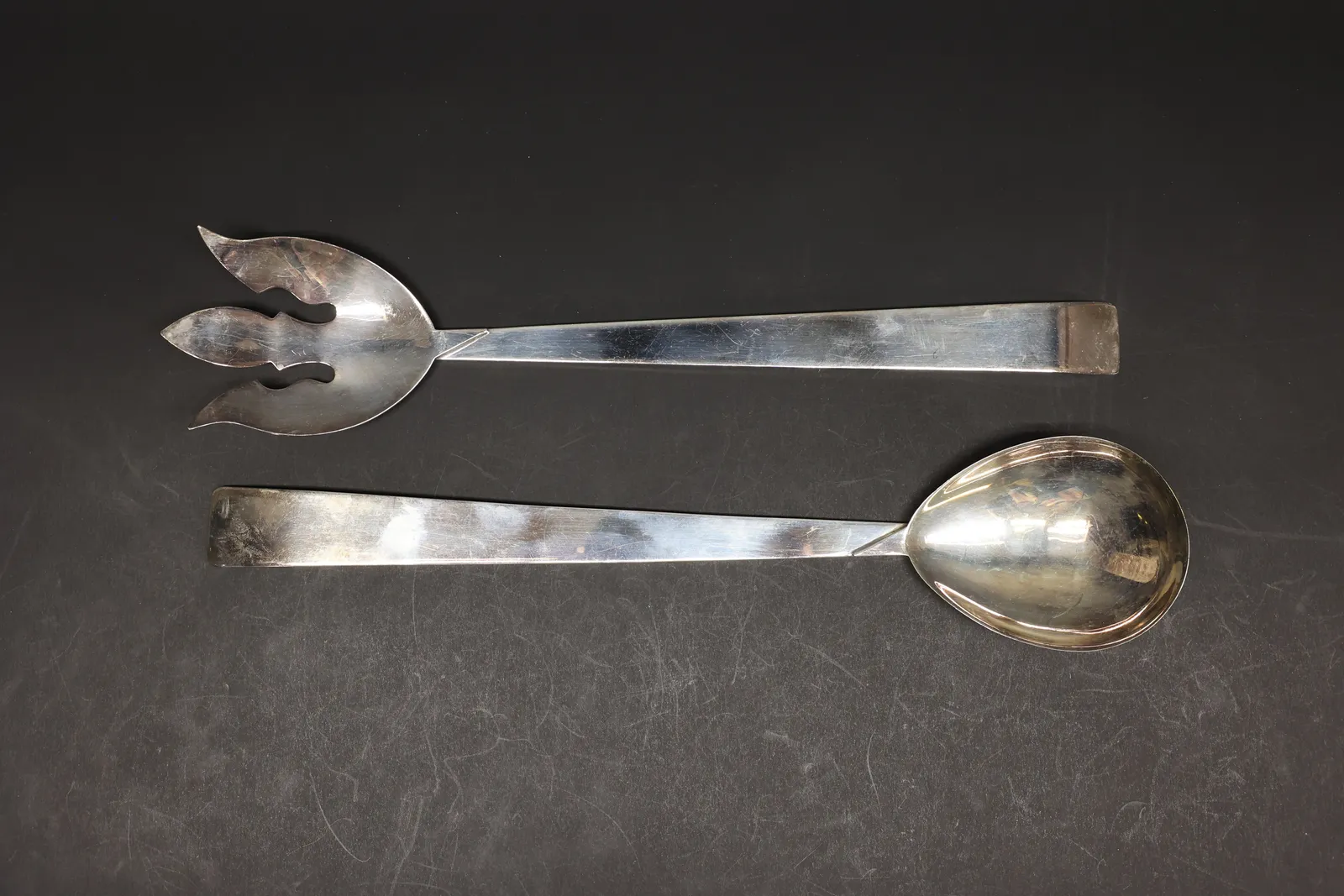 Silver-Plate Salad Server Set, Fork & Spoon