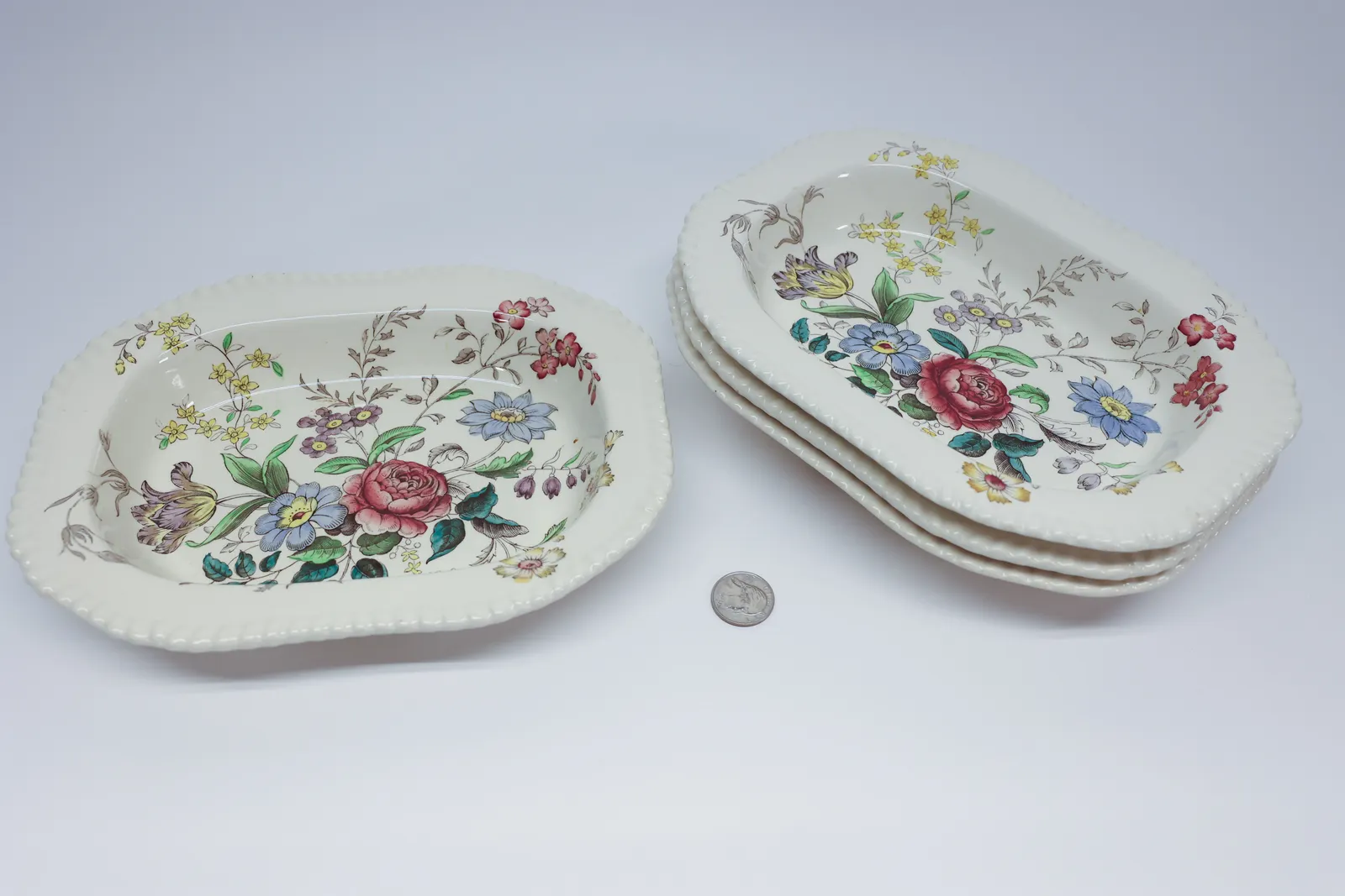 Copeland Spode "Romney" Oval Vegetable Dishes (4)