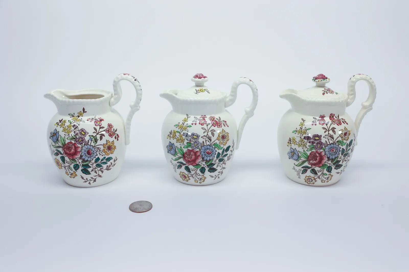 Copeland Spode "Romney" Lidded Jugs, Set of 3
