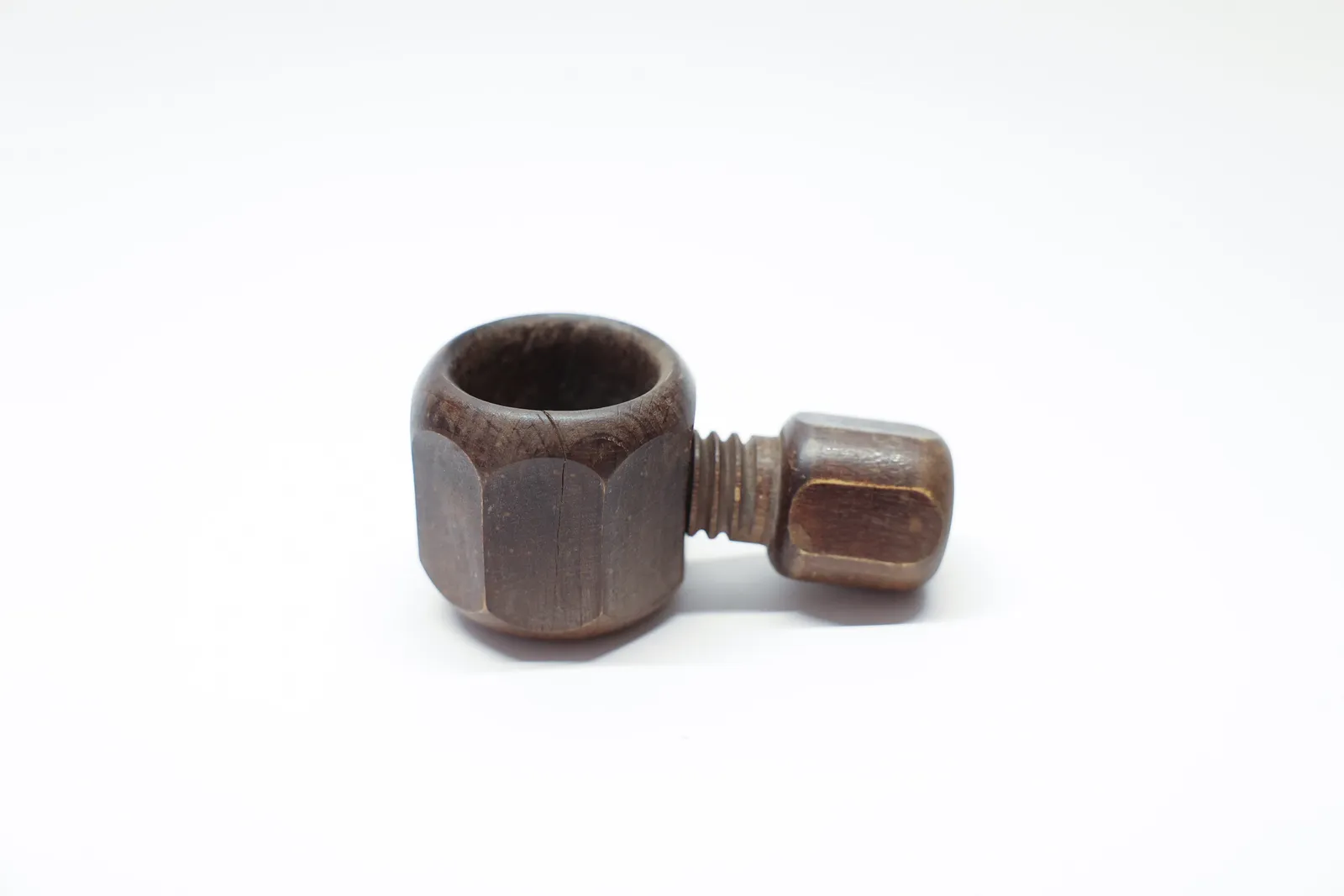Antique Wooden Nutcracker Nut & Bolt Design
