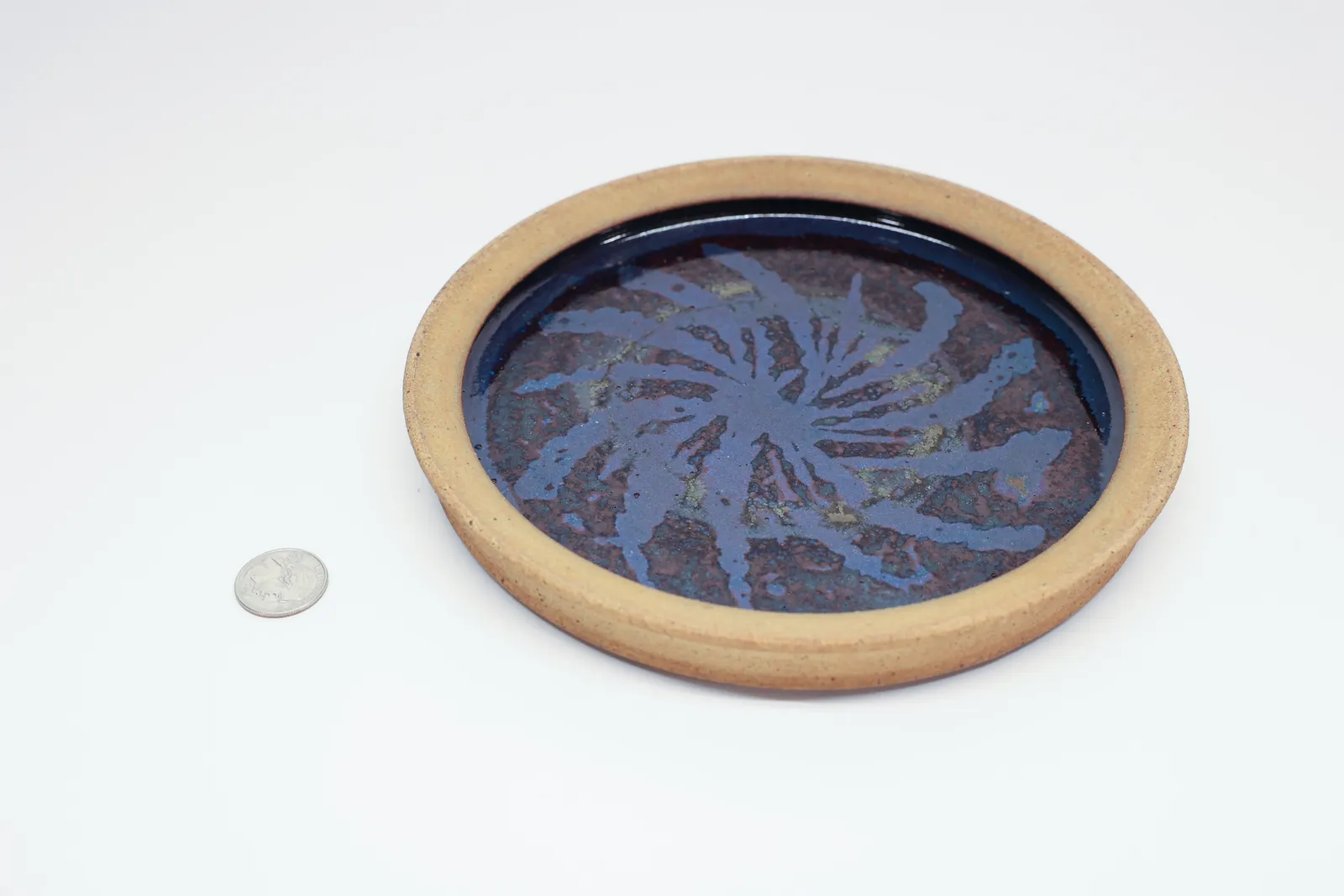 Oscar Bucher Stoneware Plate, Crater/Lava Glaze