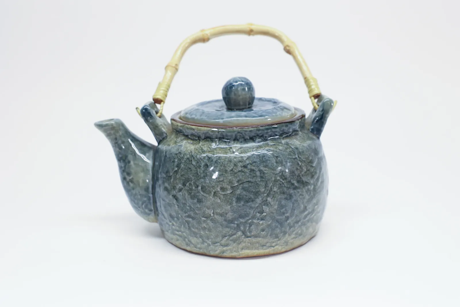 Studio Pottery Teapot,Crackle Glaze Japanese Style